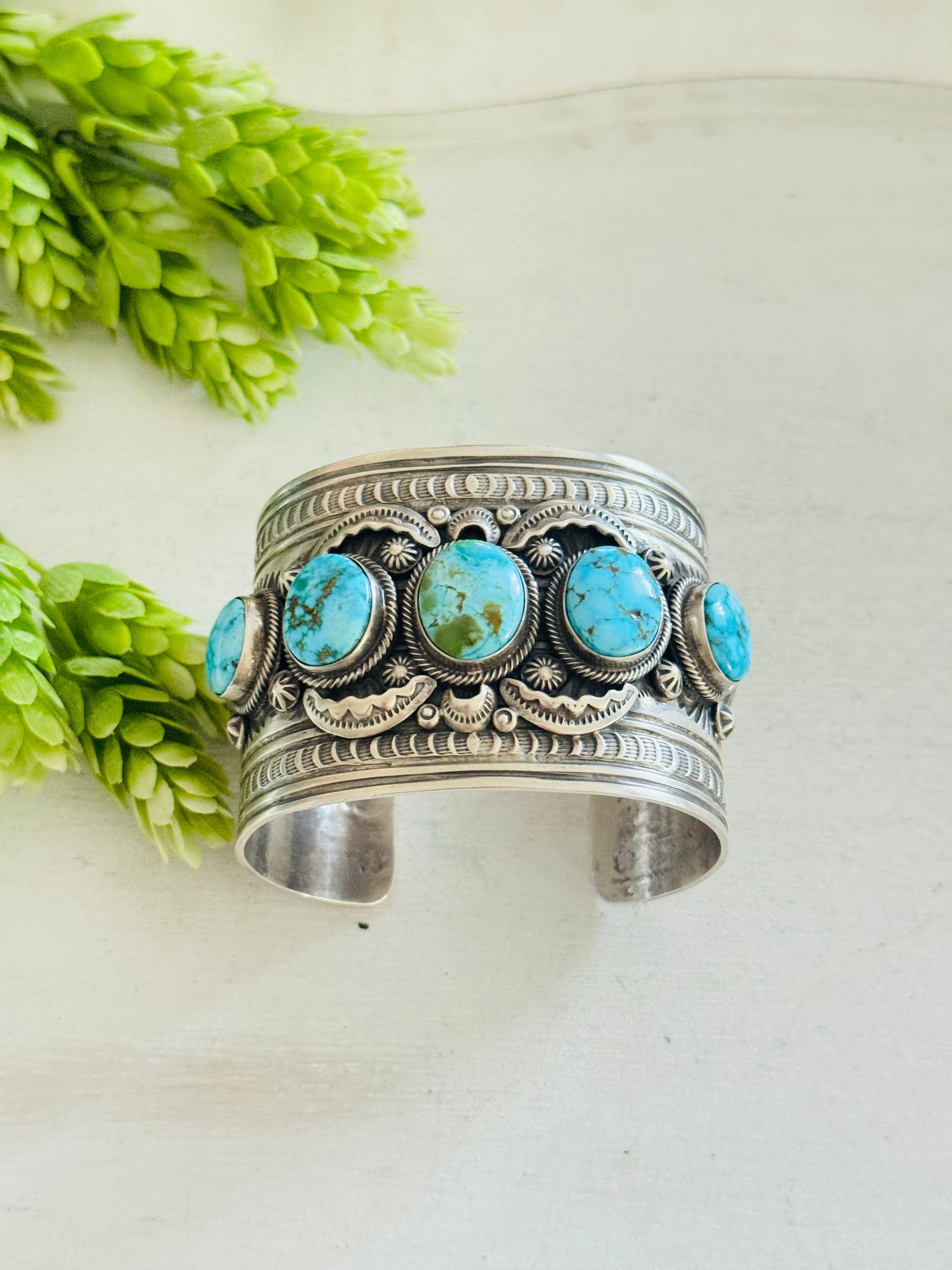 Gilbert Tom Kingman Turquoise & Sterling Silver Cuff Bracelet