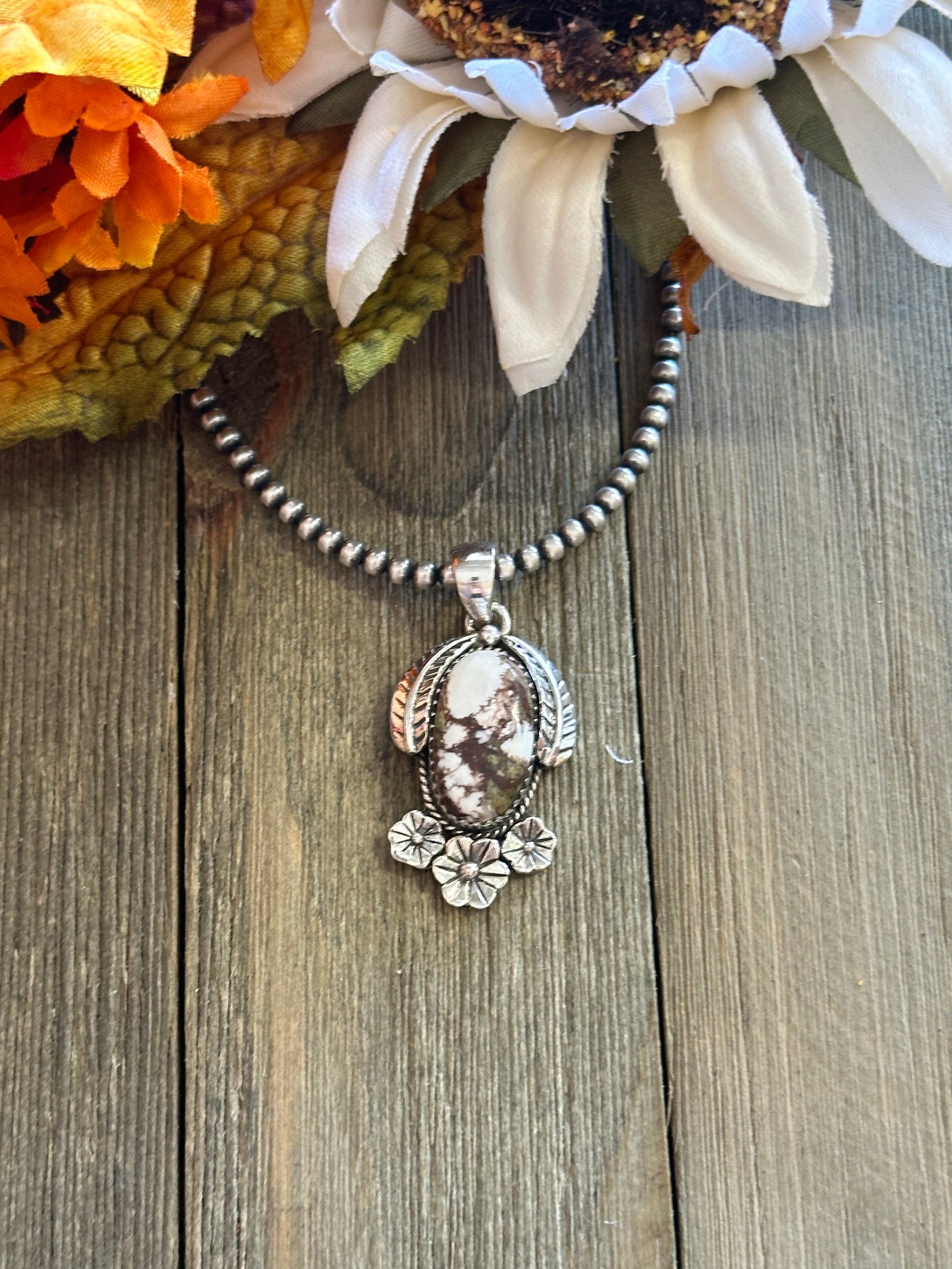 Southwest Handmade Wild Horse & Sterling Silver Pendant