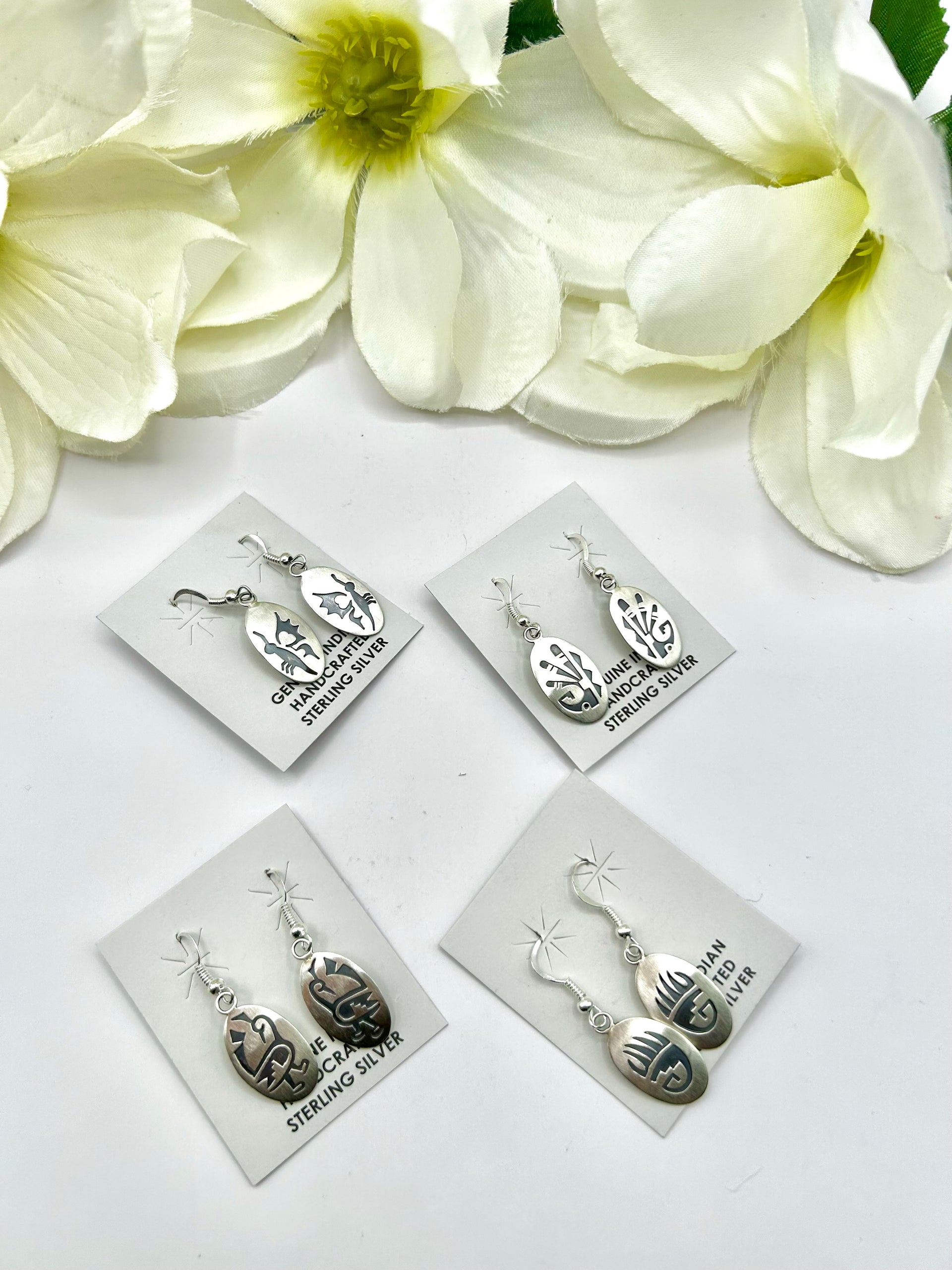 Navajo Made Sterling Silver Hook  Earrings