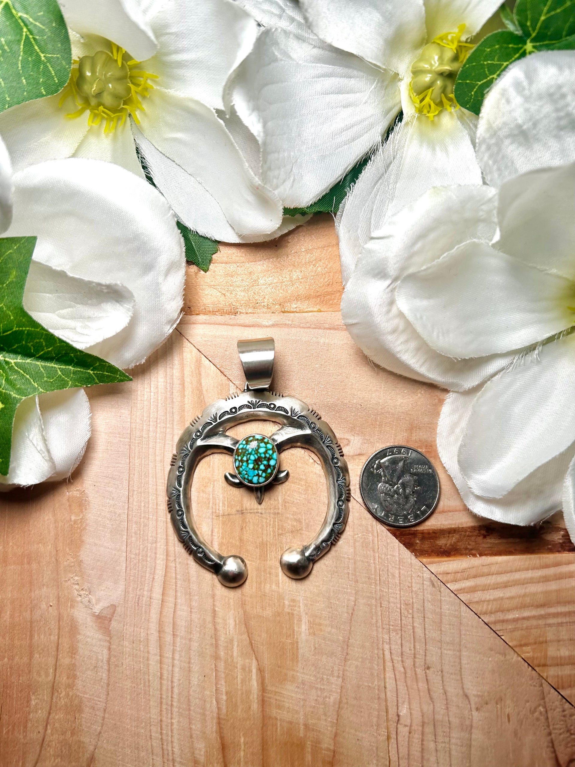 Rick Tolino Kingman Turquoise & Sterling Silver Pendant