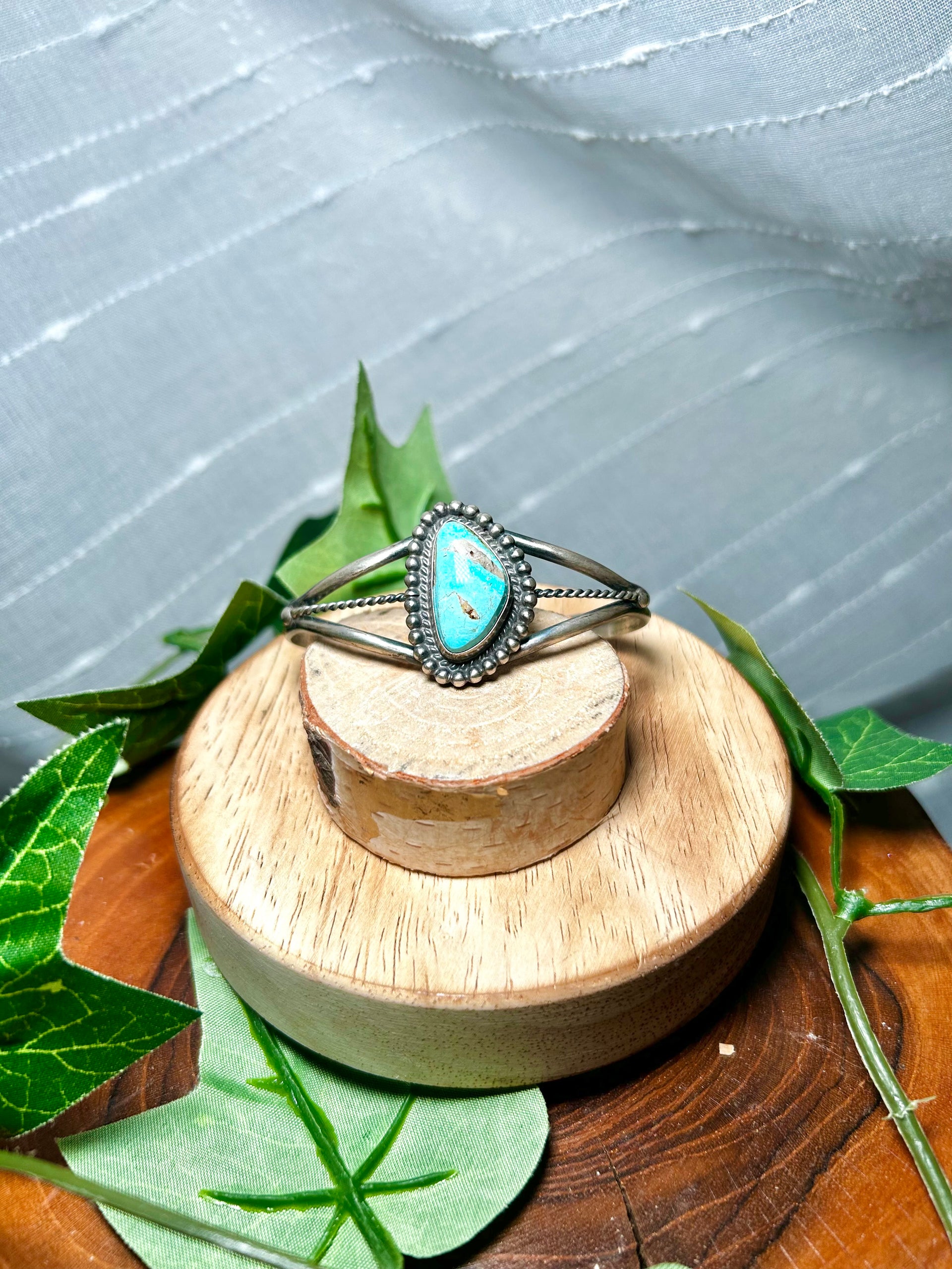 Dave Skeets Royston Turquoise & Sterling Silver Cuff Bracelet