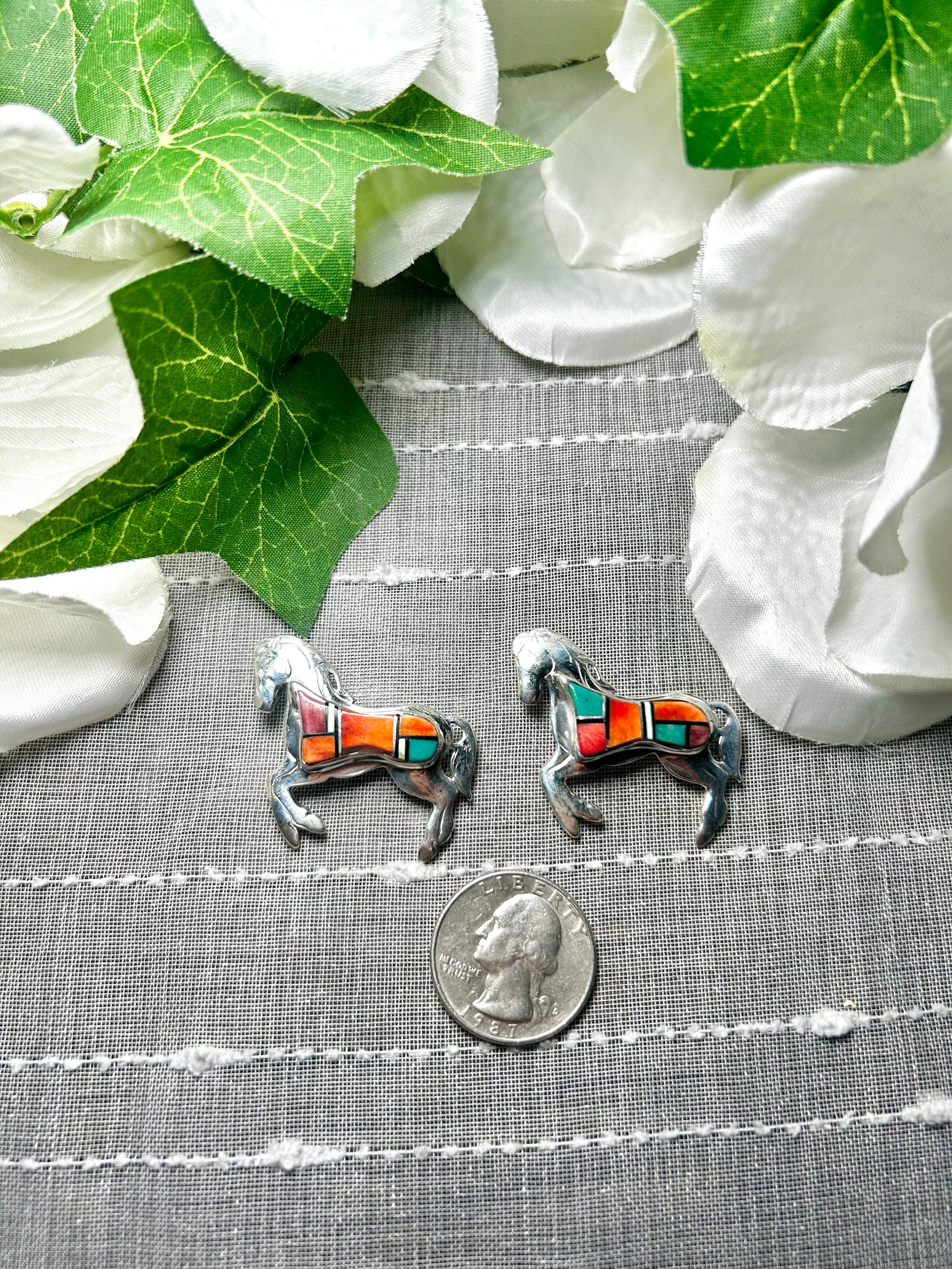 Navajo Made Multi Stone & Sterling Silver Pendant/Pin