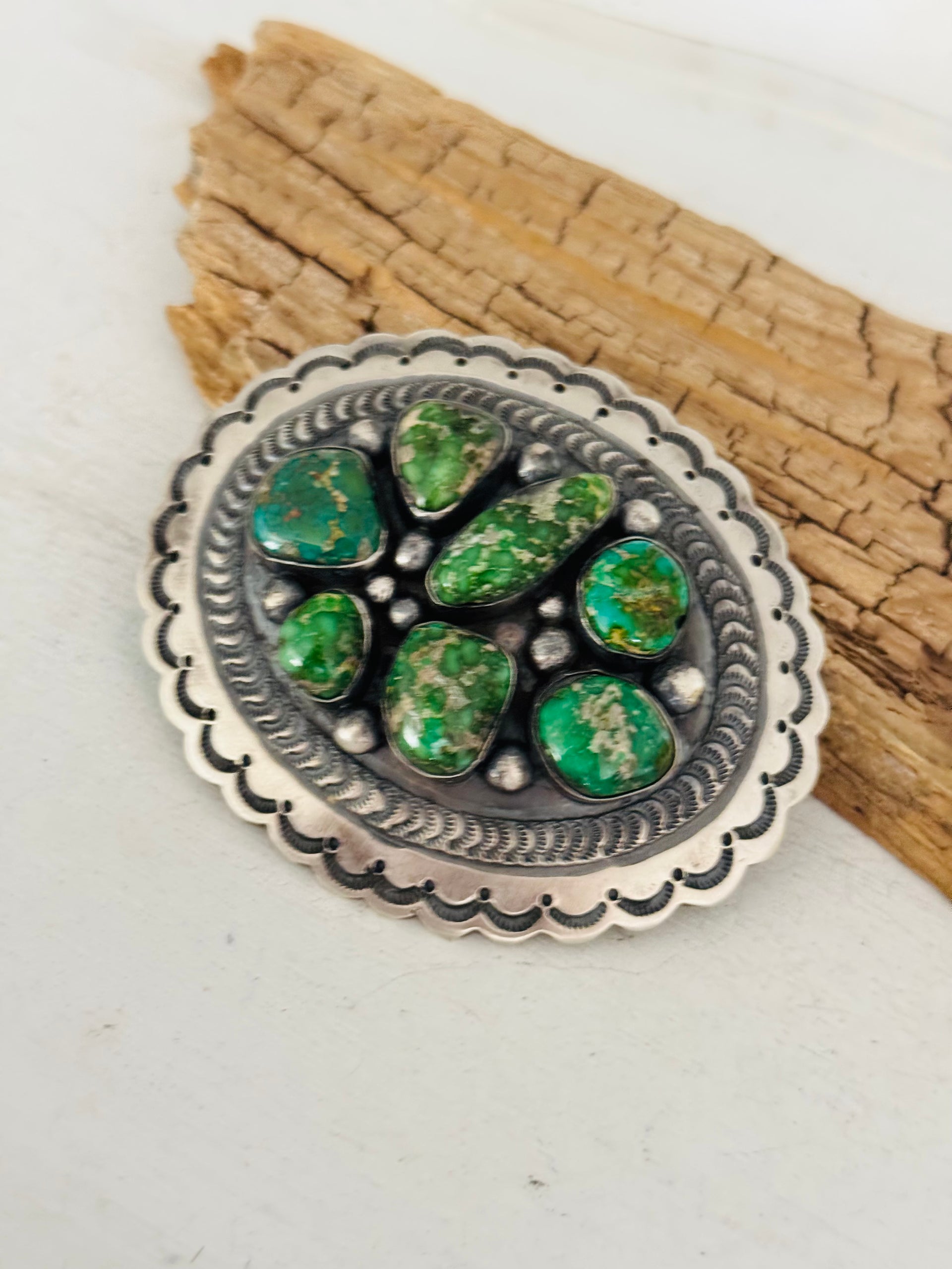 Chimney Butte Sonoran Gold Turquoise & Sterling Silver Belt Buckle