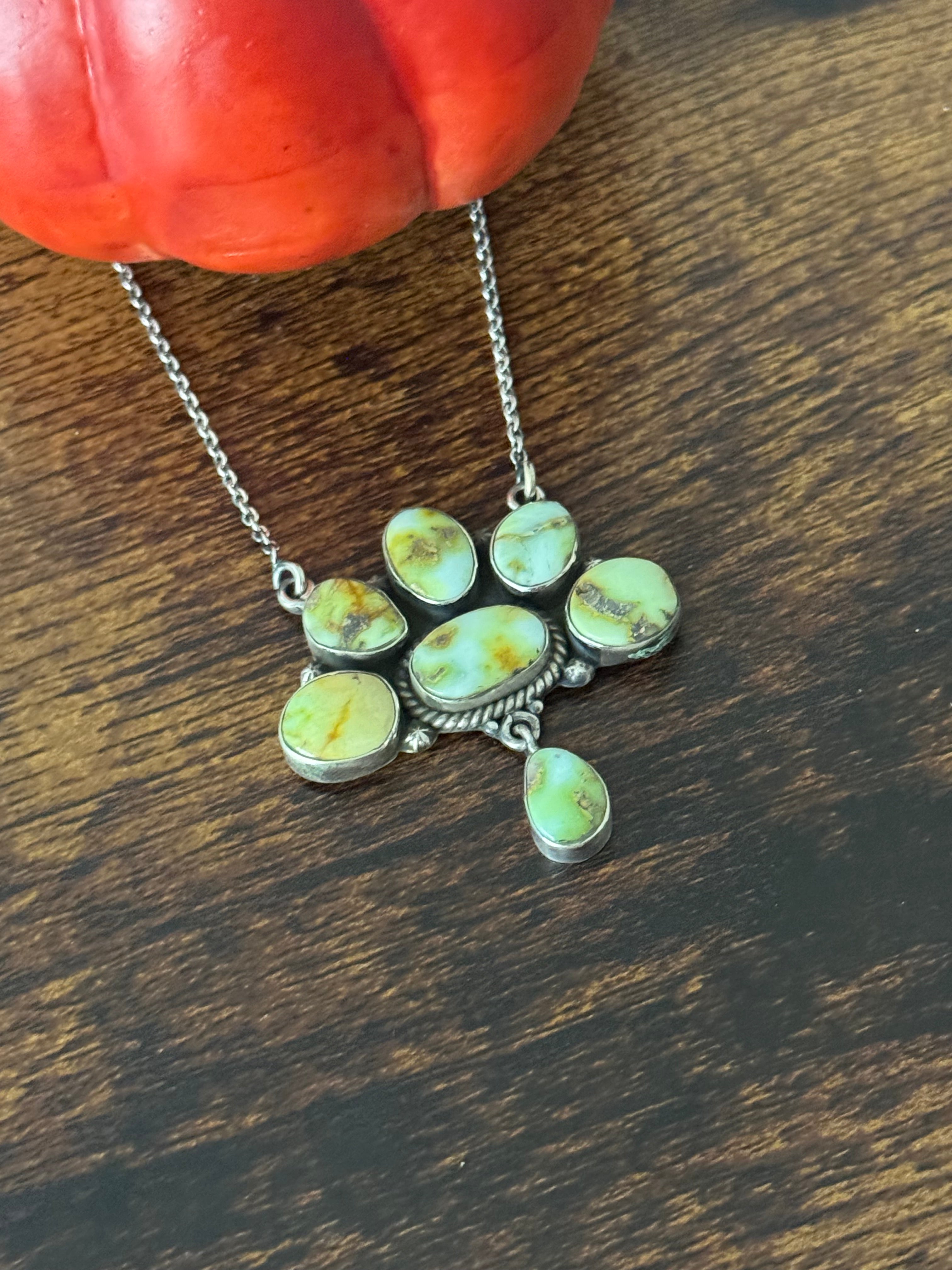 Southwest Palomino Variscite & Sterling Silver Necklace