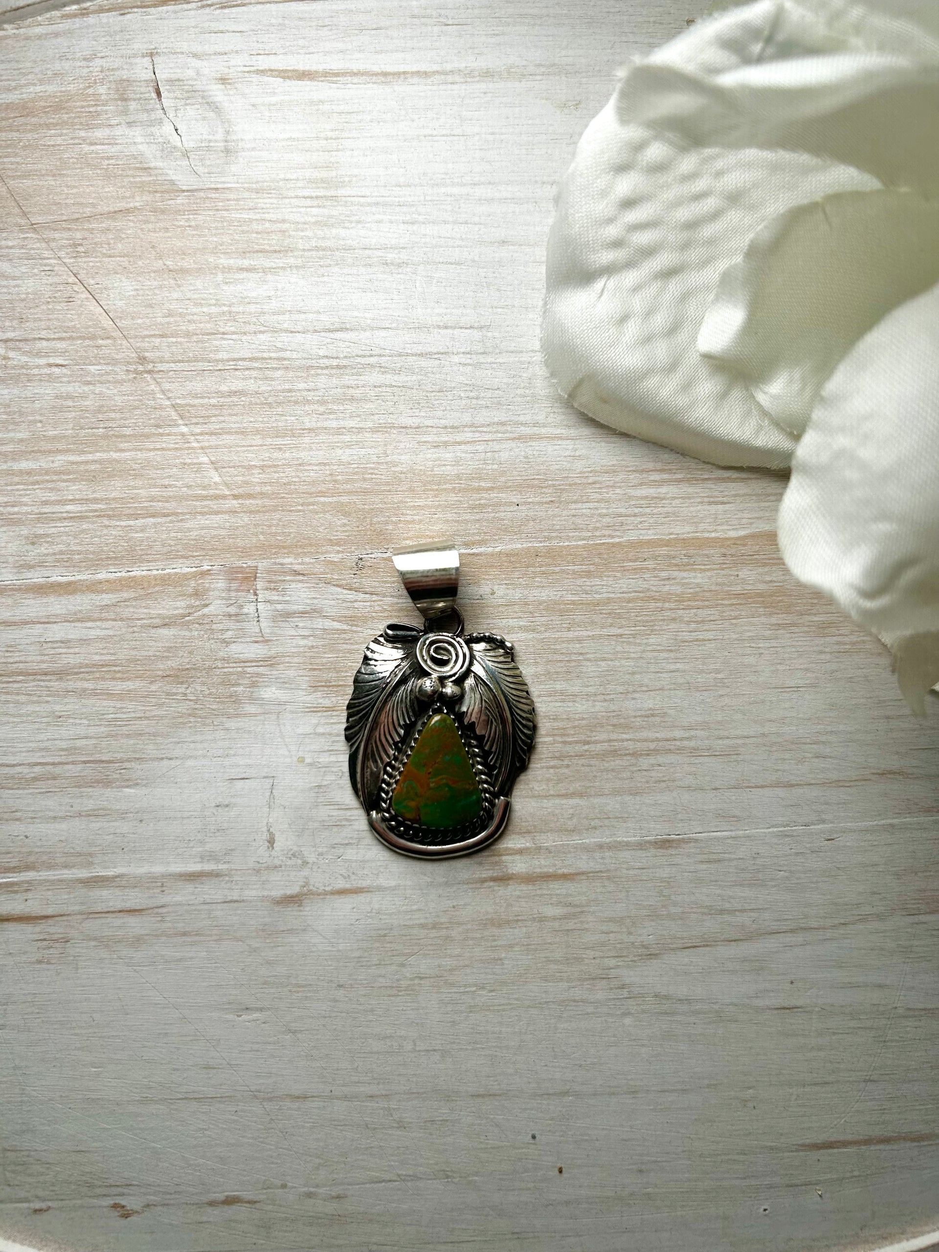 Navajo Made Royston Turquoise & Sterling Silver Pendant