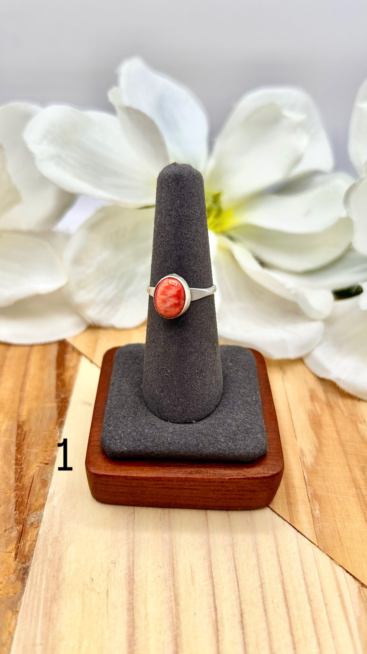 Navajo Made Spiny Oyster & Sterling Silver Ring