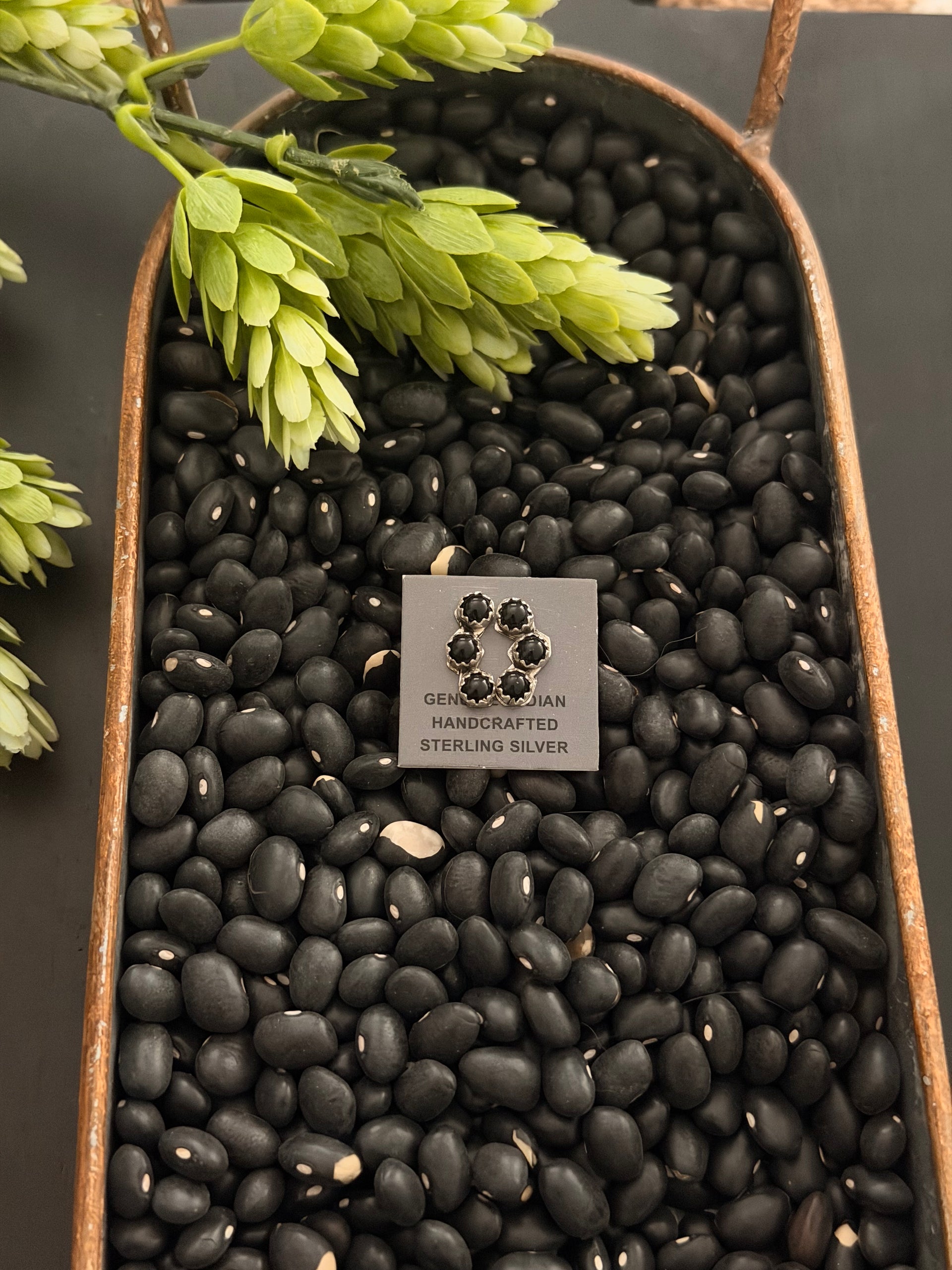 Sylvia Chee Onyx & Sterling Silver Post Cluster Earrings