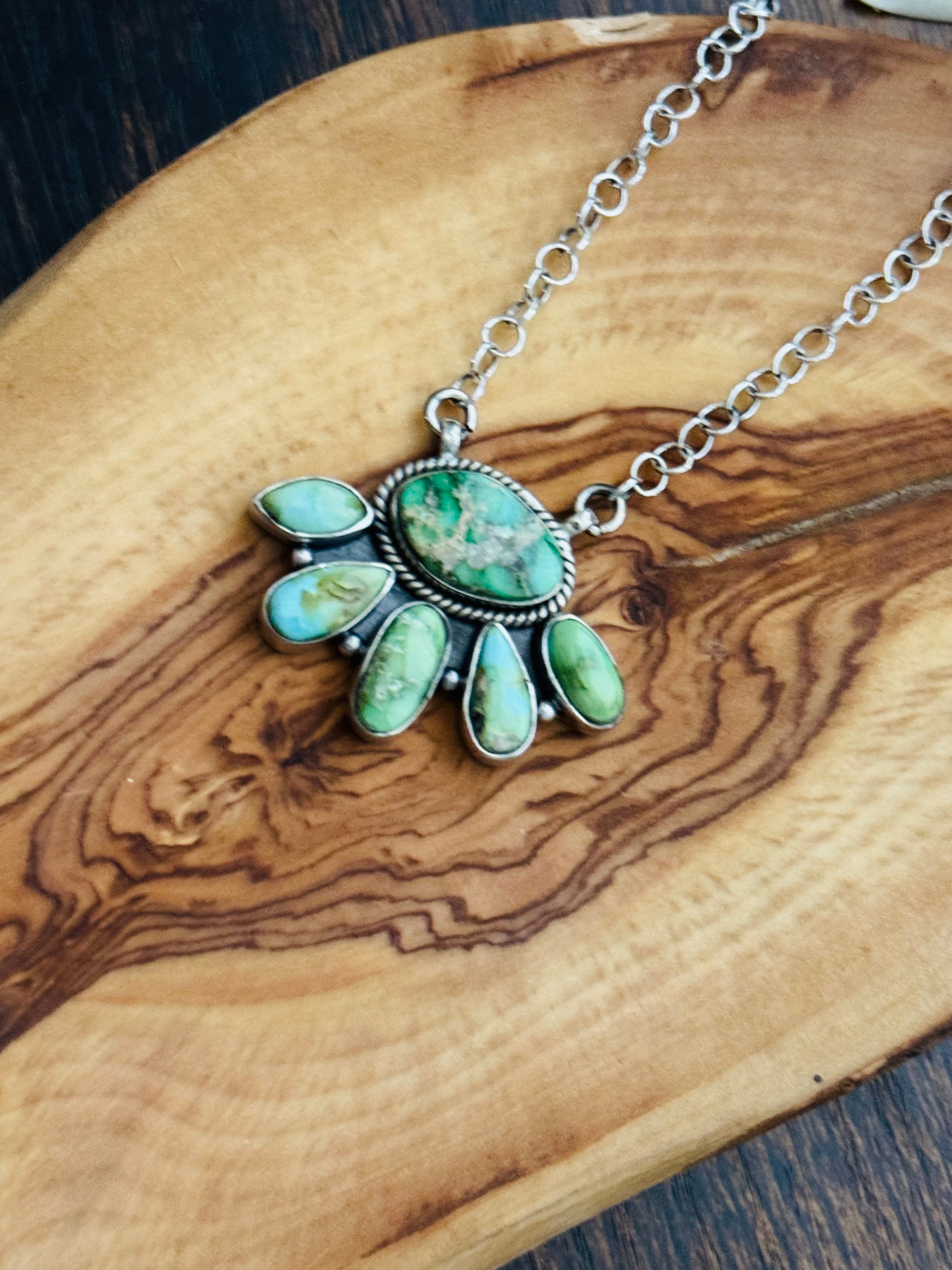 Southwest Handmade Sonoran Mountain Turquoise & Sterling Silver Necklace