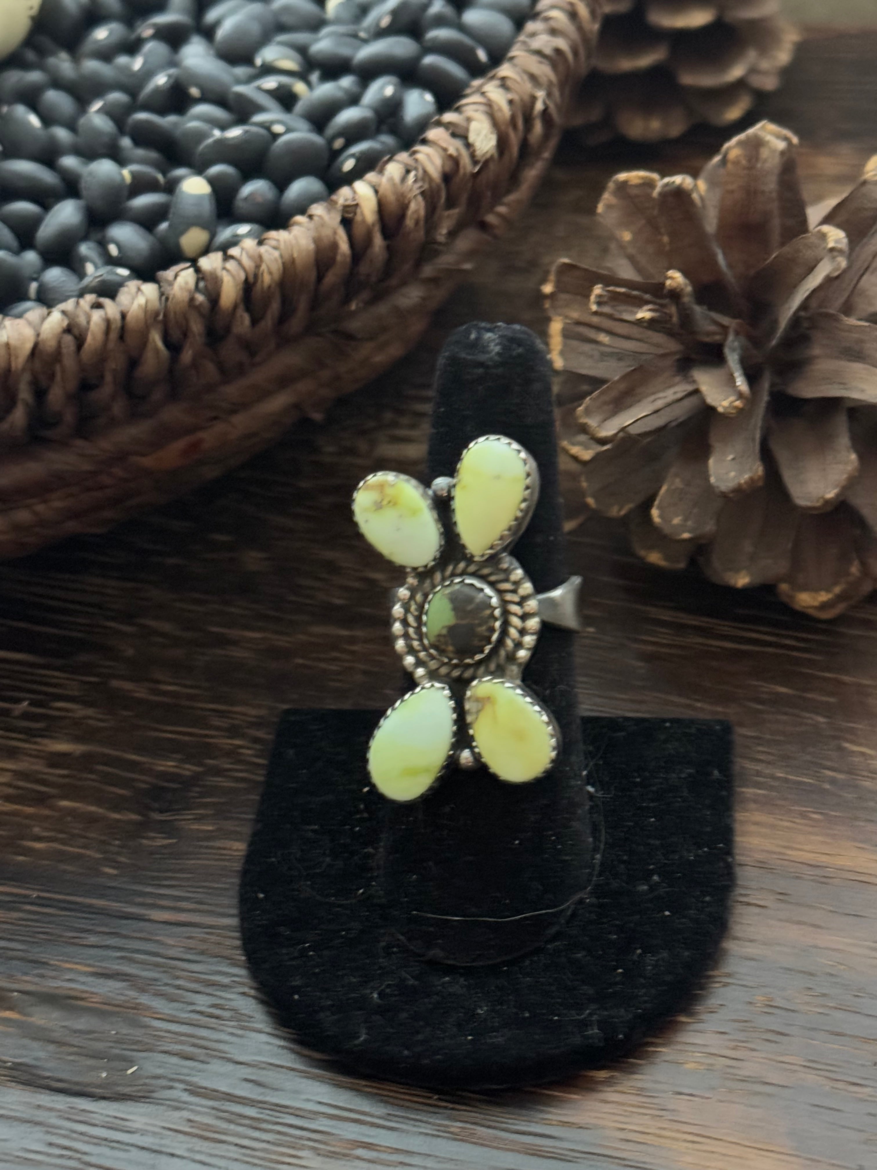 Southwest Handmade Multi Stone & Sterling Silver Adjustable Ring