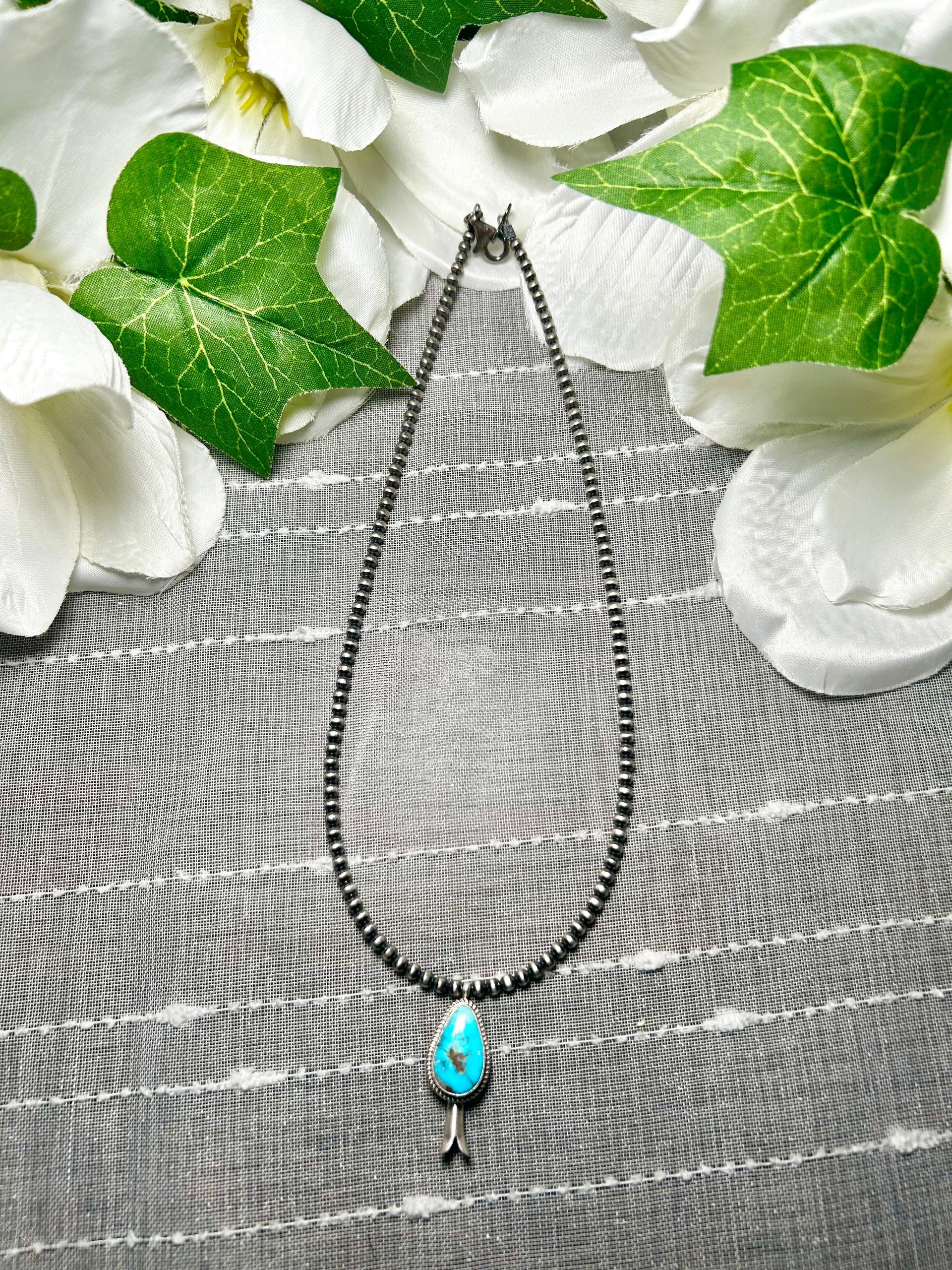 George Rios Blue Ridge Turquoise & Sterling Silver Necklace