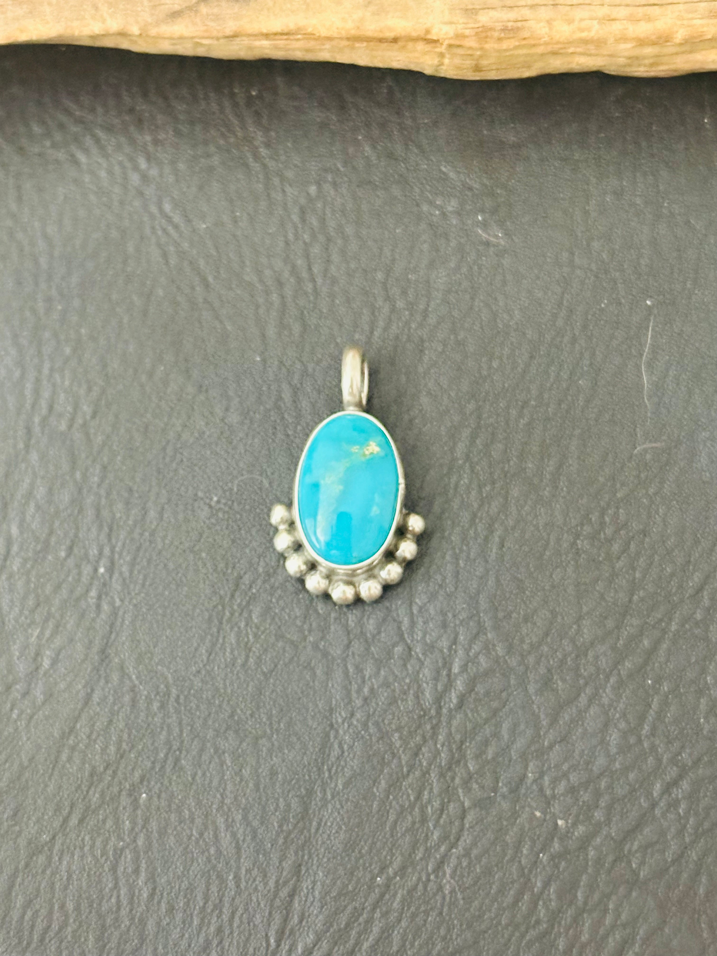 Navajo Made Turquoise & Sterling Silver Pendant