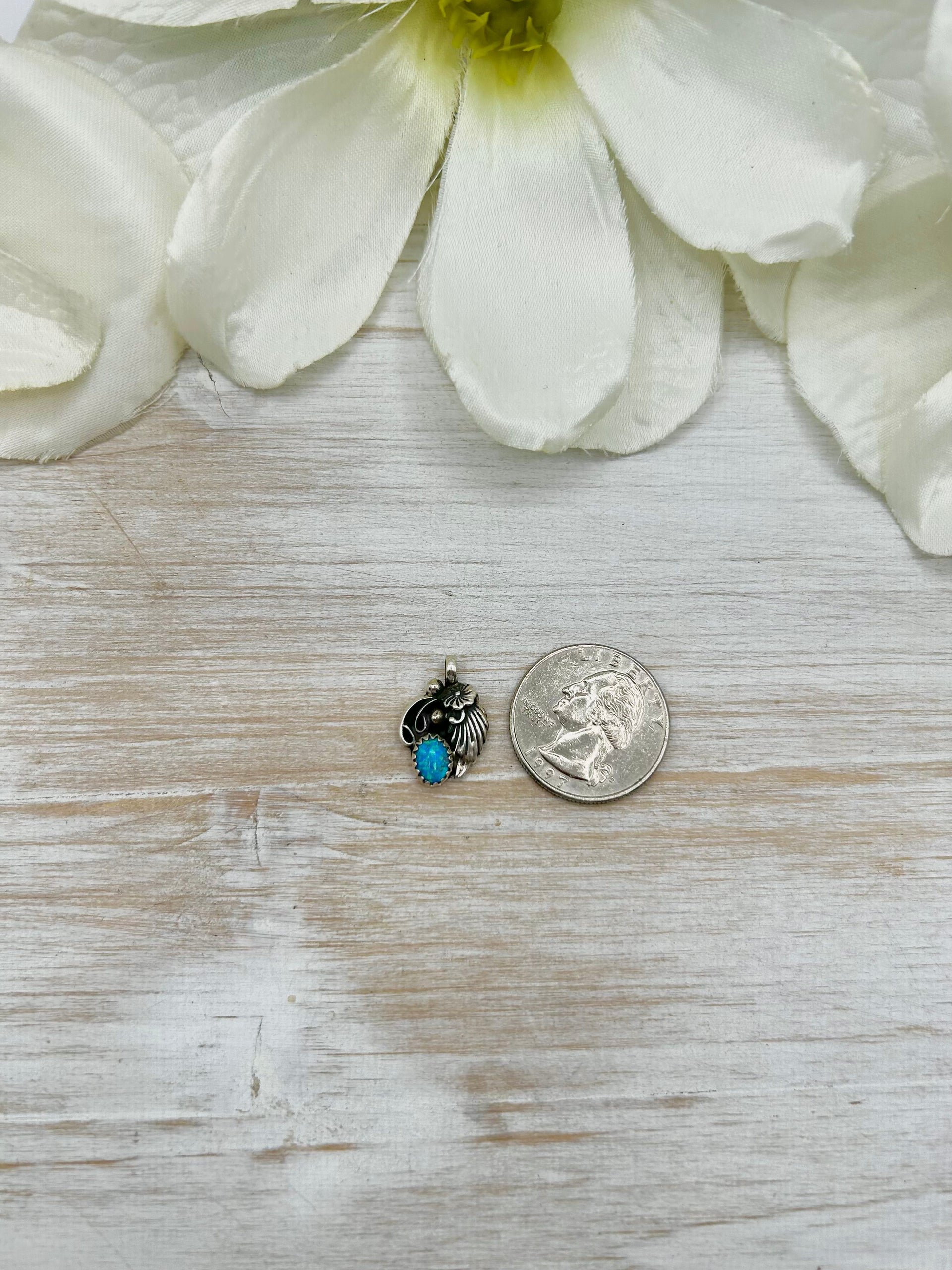 Navajo Made Opal & Sterling Silver Pendant