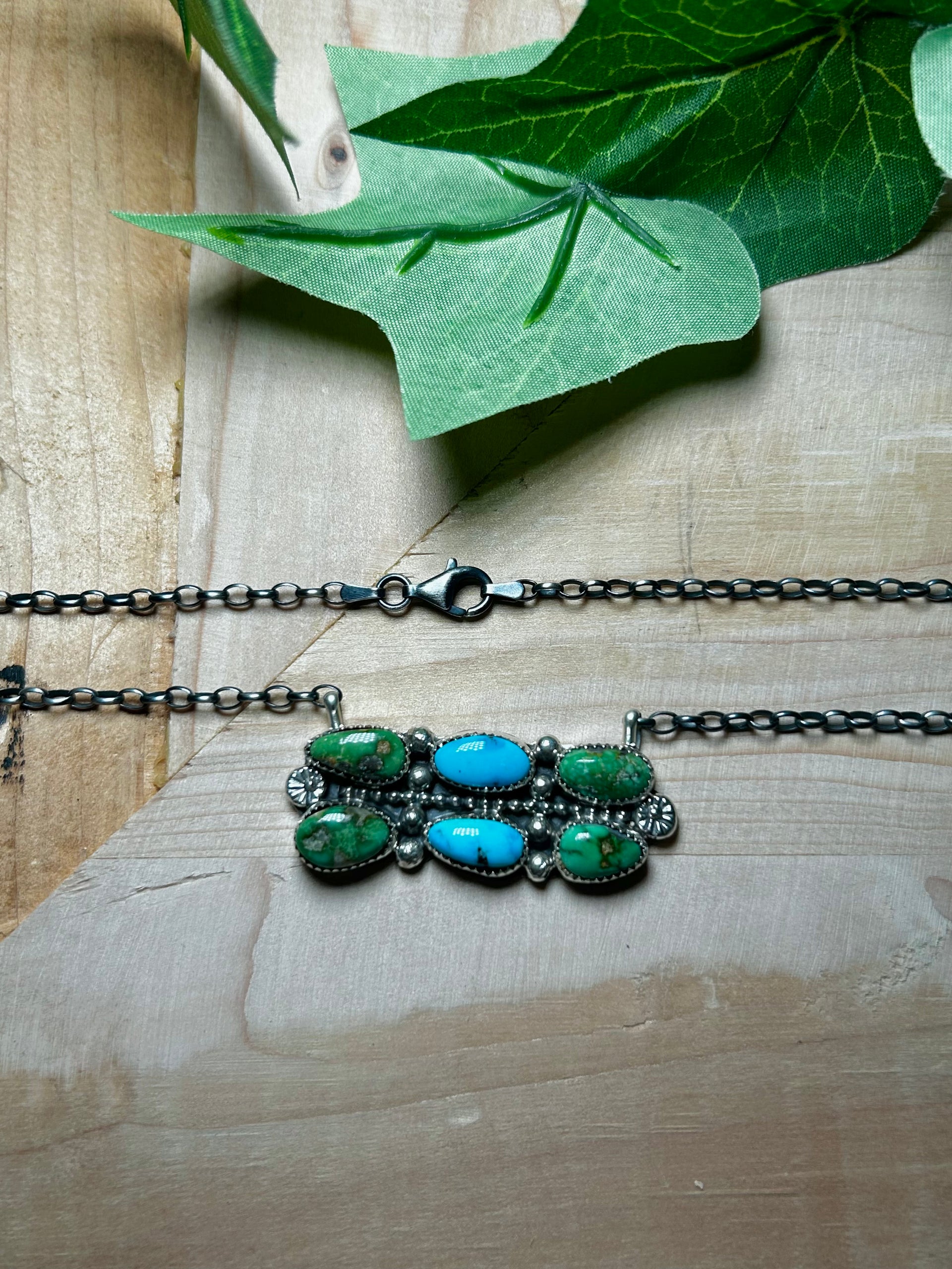 Sheila Becenti Multi Turquoise & Sterling Silver Necklace