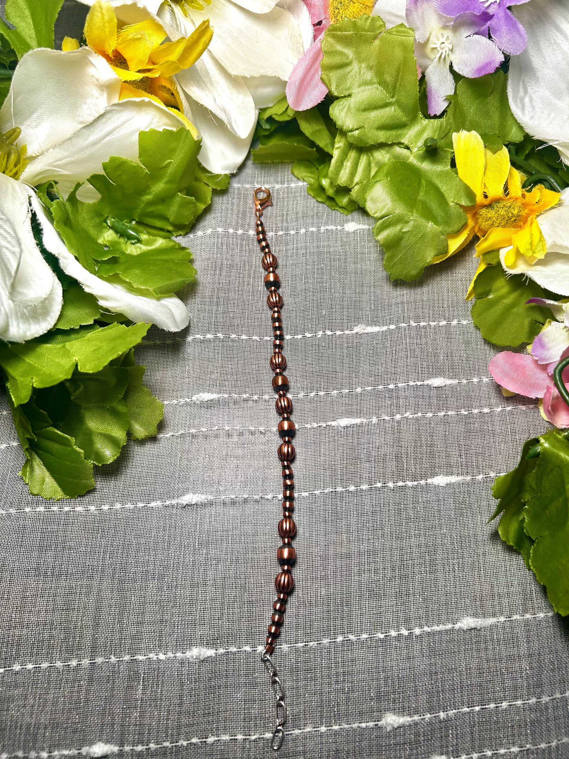 Navajo Made Strung Copper Link Bracelet