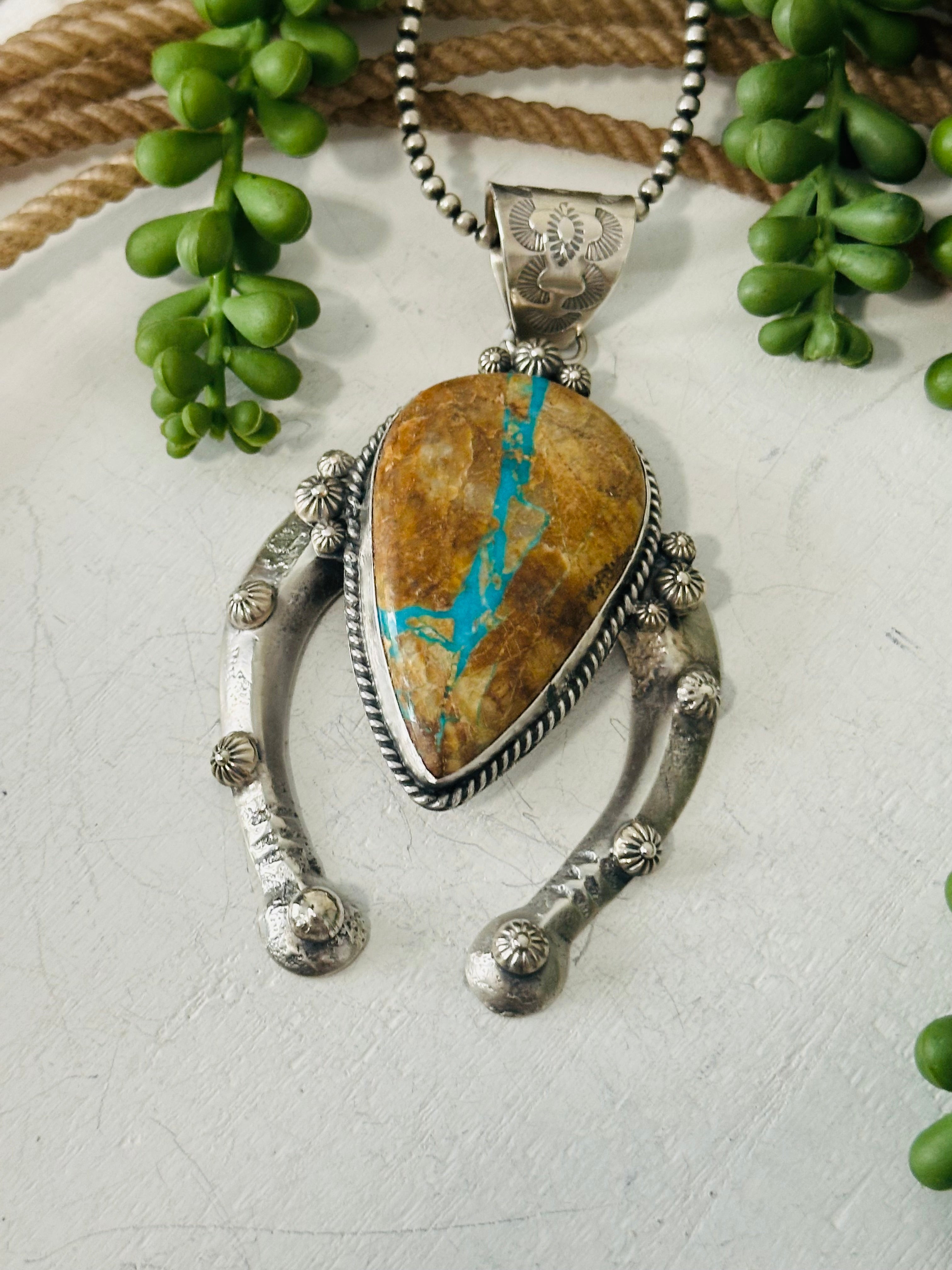 Ned Nez Ribbon Royston Turquoise & Sterling Silver Naja Pendant