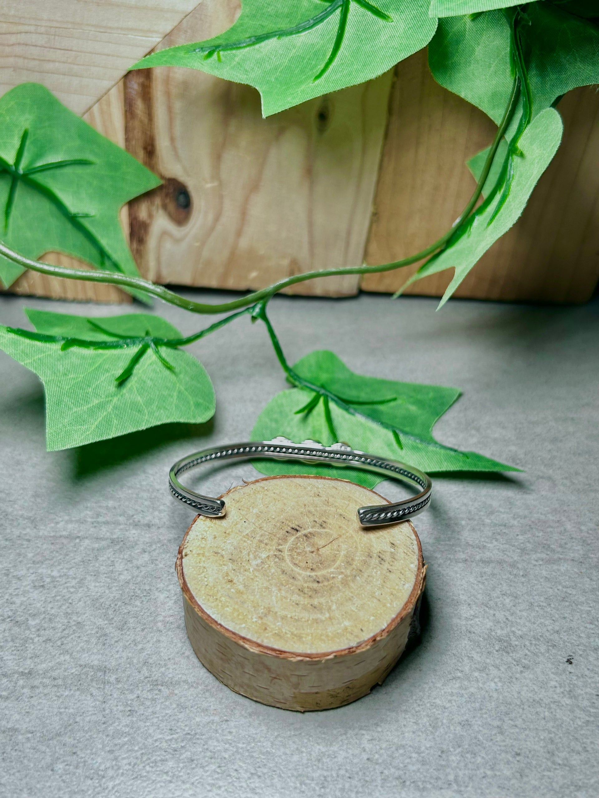 Navajo Made Mohave Turquoise & Sterling Silver Cuff Bracelet