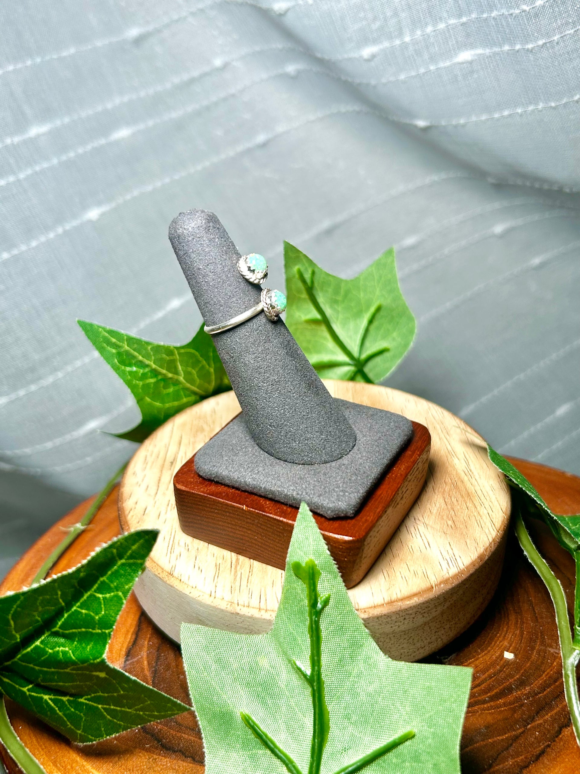 Navajo Made Opal & Sterling Silver Adjustable Ring