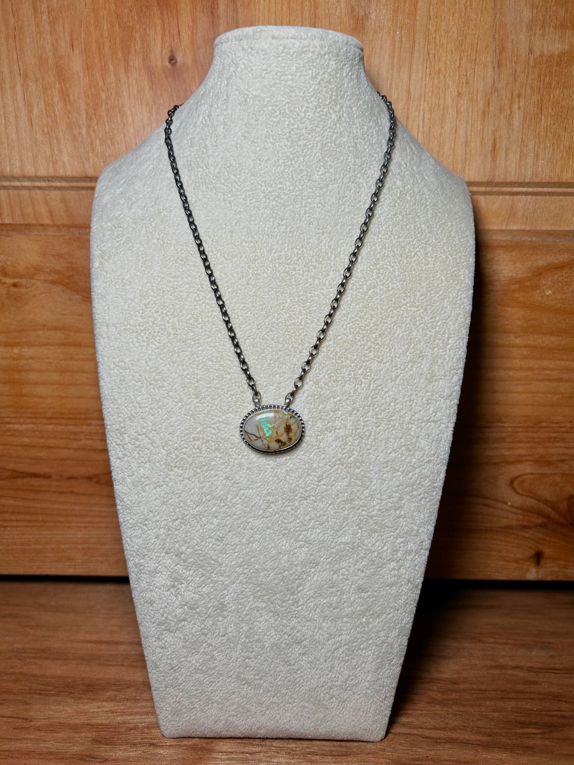 Eli Skeets Boulder Turquoise & Sterling Silver Necklace