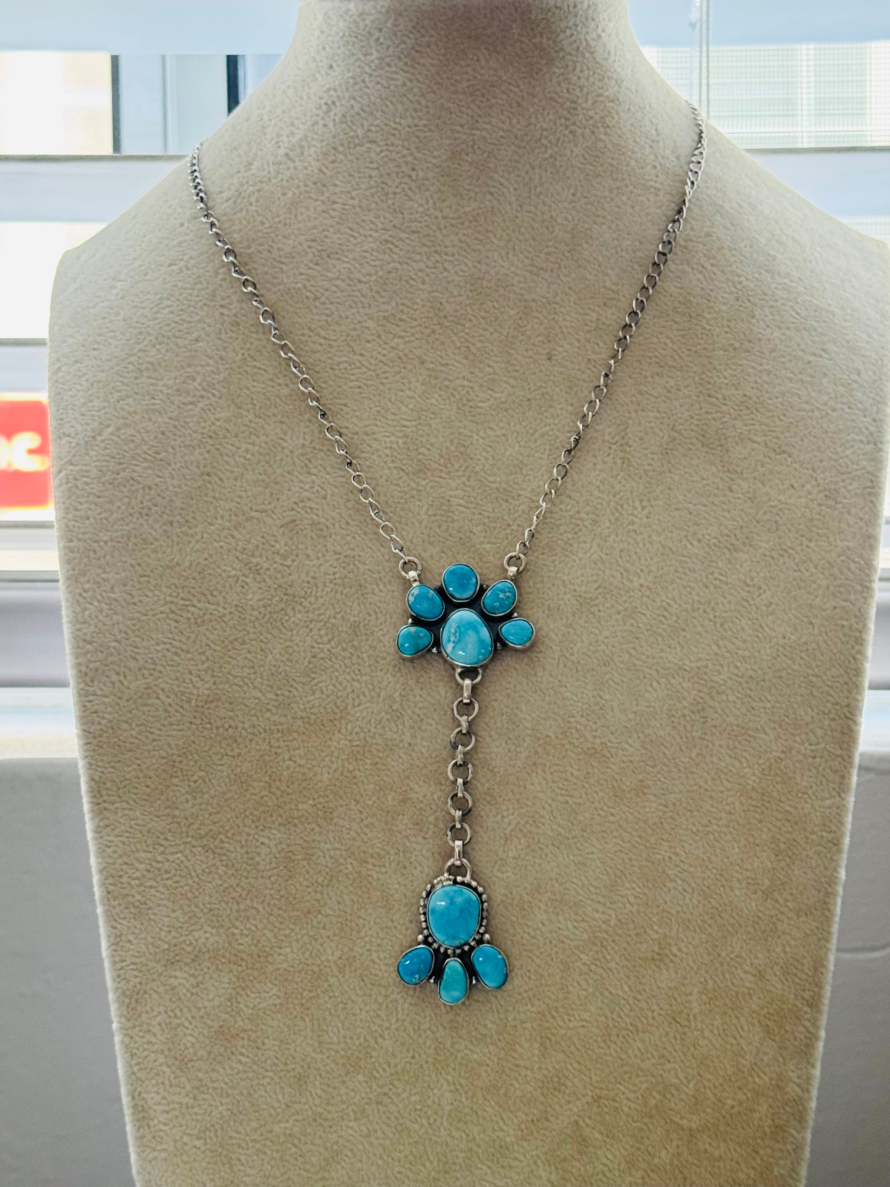 Southwest Handmade Valley Blue Turquoise & Sterling Silver Necklace