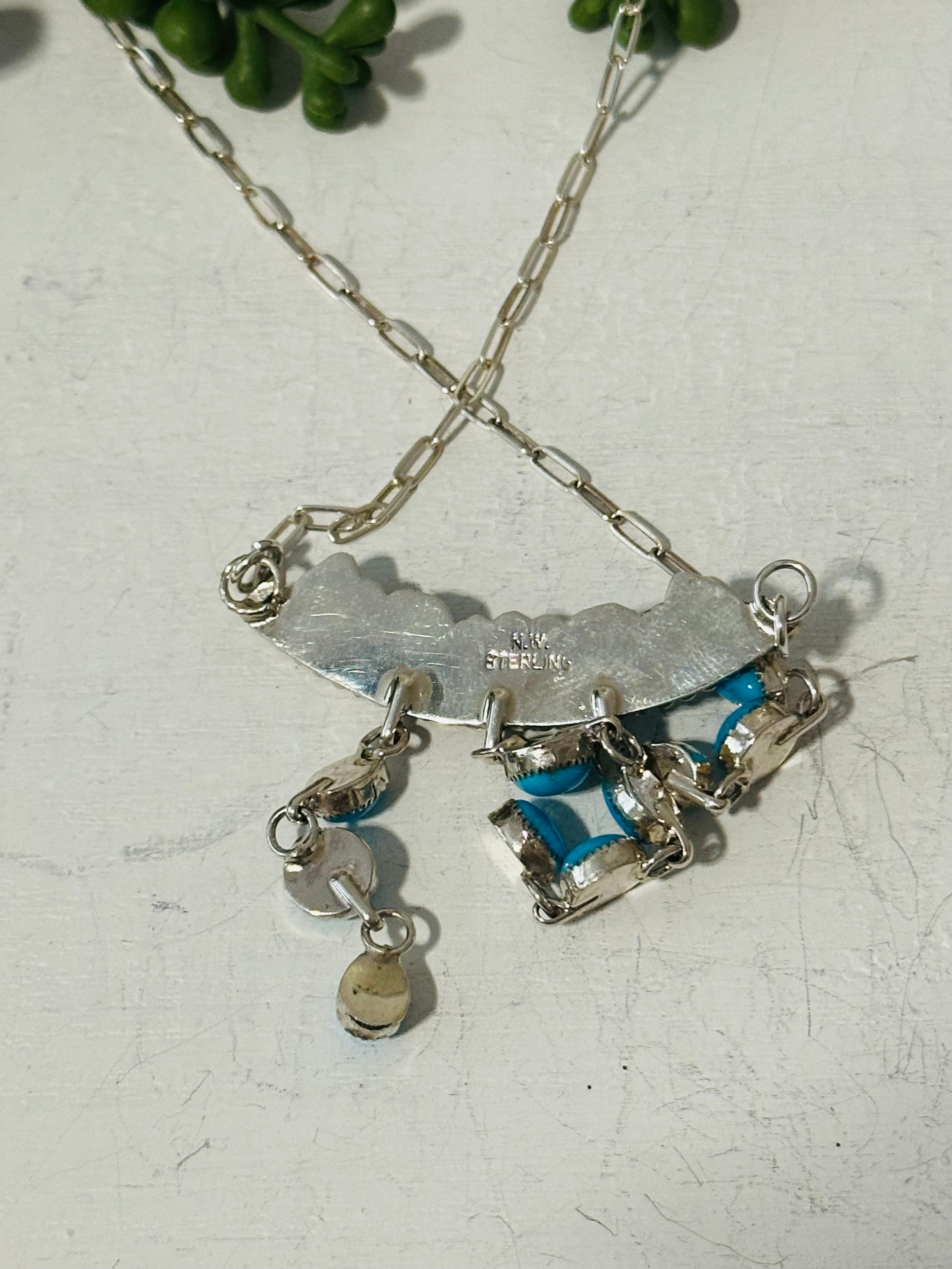 Nora Whitegoat Sleeping Beauty Turquoise & Sterling Silver Necklace Set