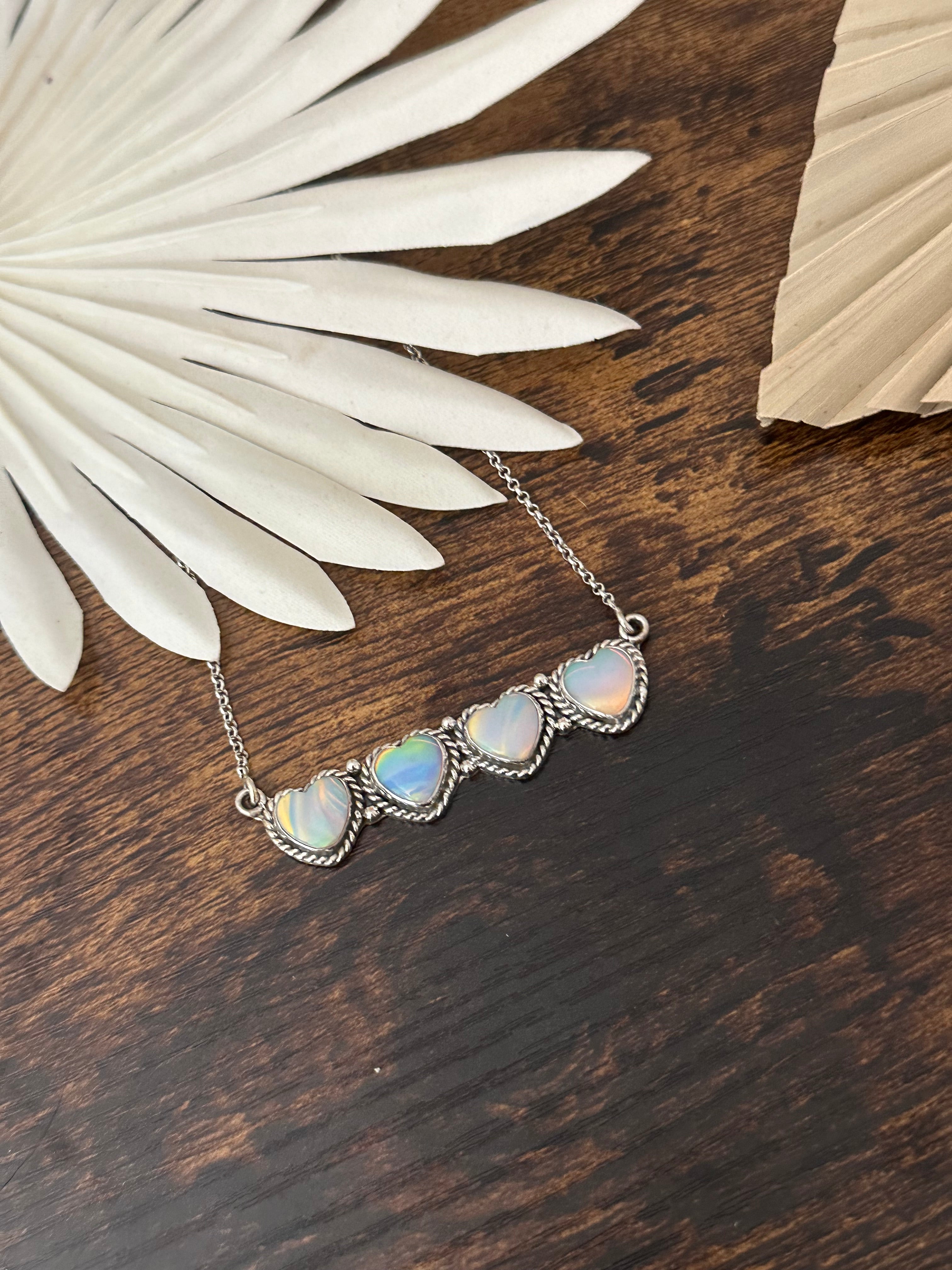 Southwest Handmade Opal & Sterling Silver Heart Necklace