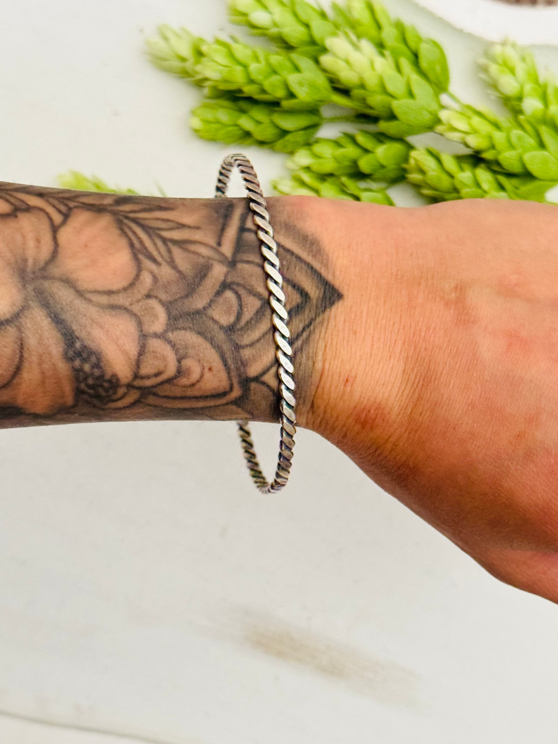 Navajo Made Sterling Silver Bangle Bracelet