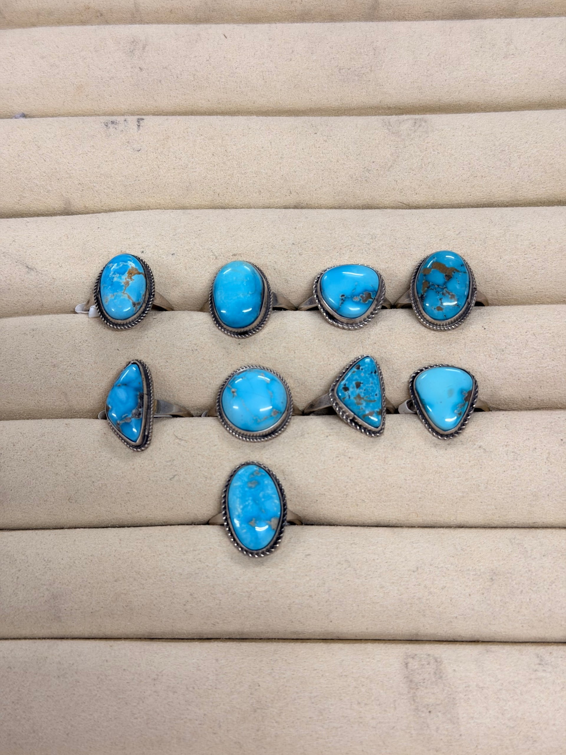 Navajo Made Blue Ridge Turquoise & Sterling Silver Ring