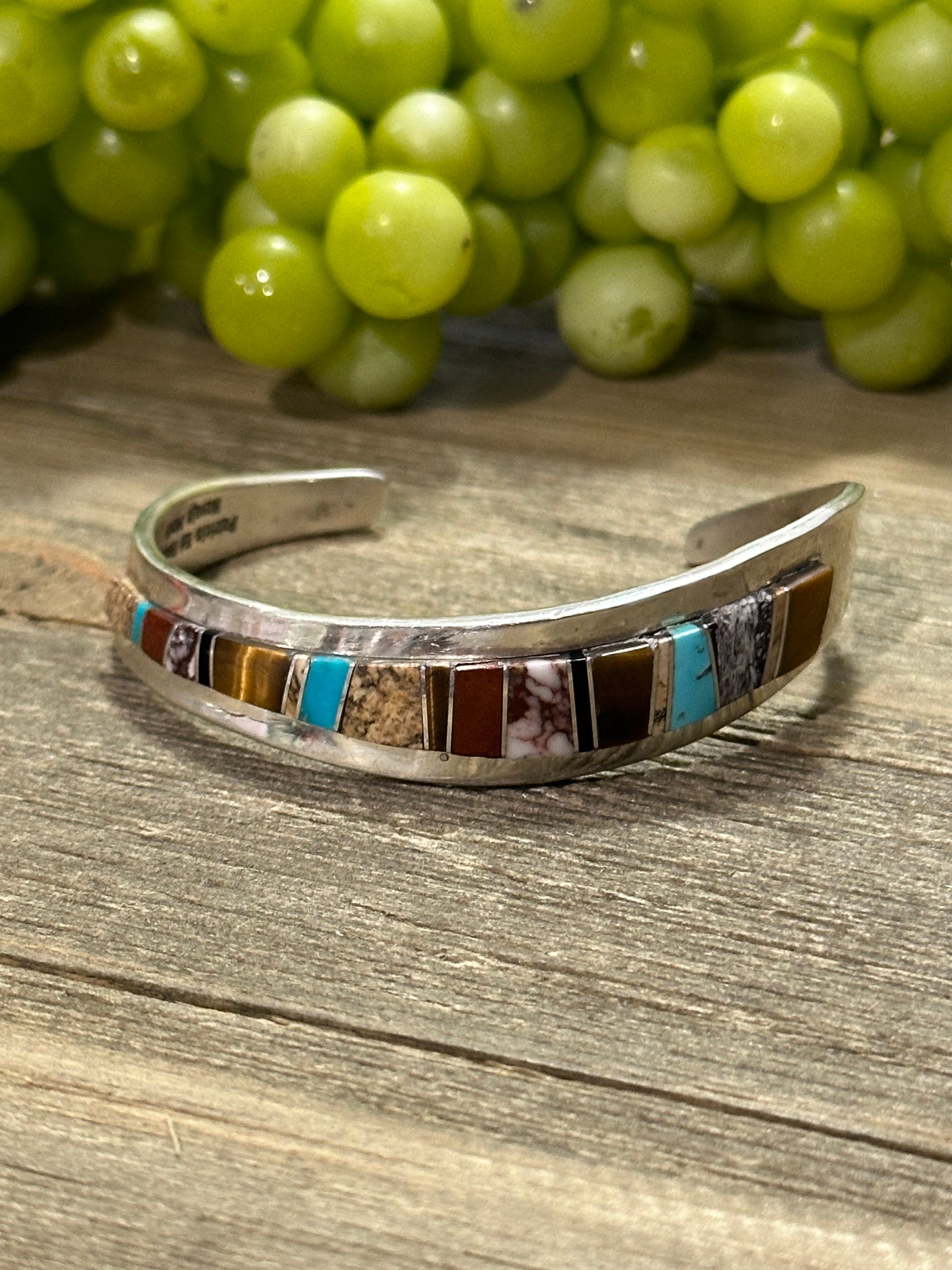 Patricia & Ed Becenti Multi Stone & Sterling Silver Cuff Bracelet