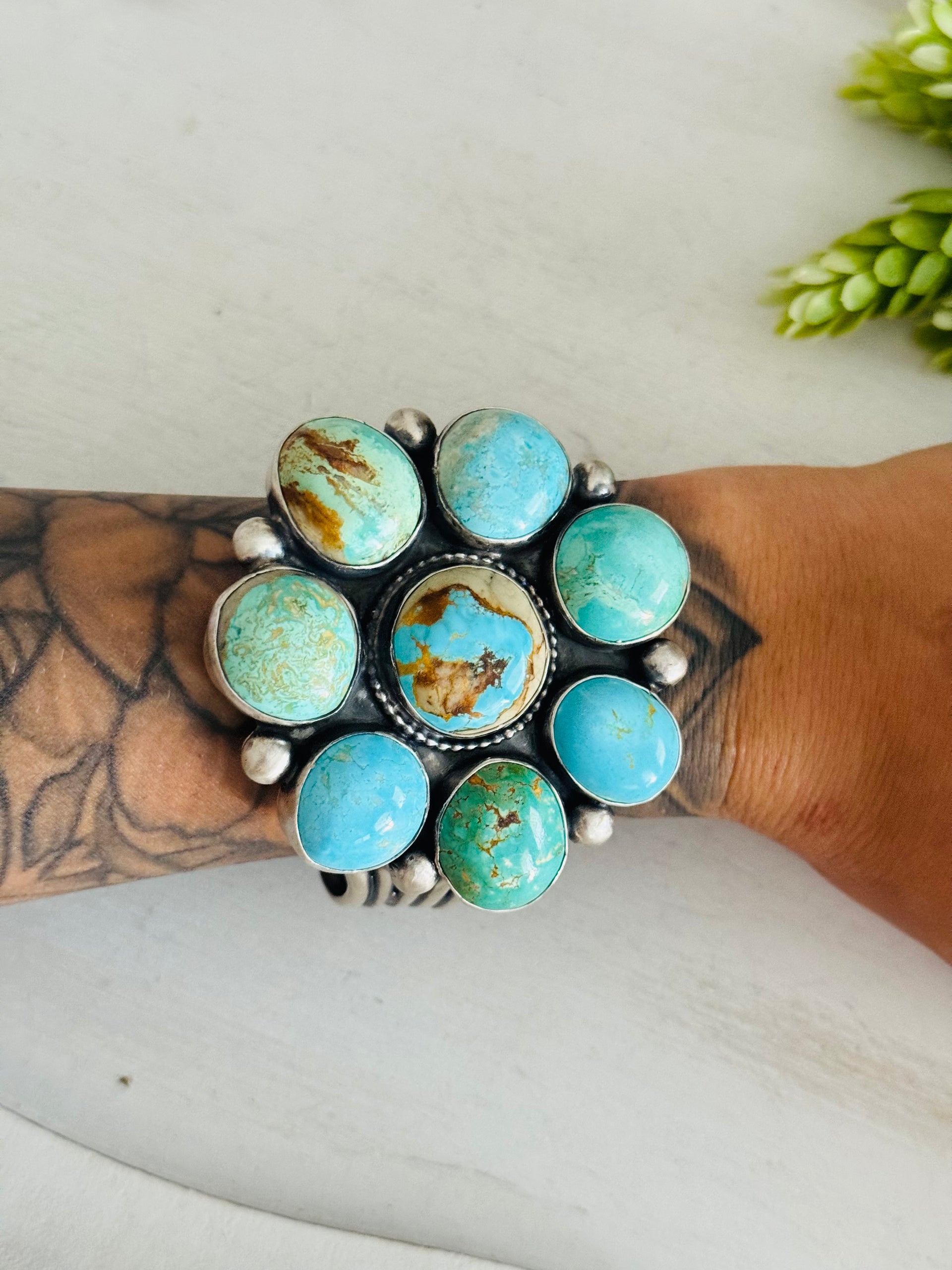 Bobby Johnson Royston Turquoise & Sterling Silver Cuff Bracelet