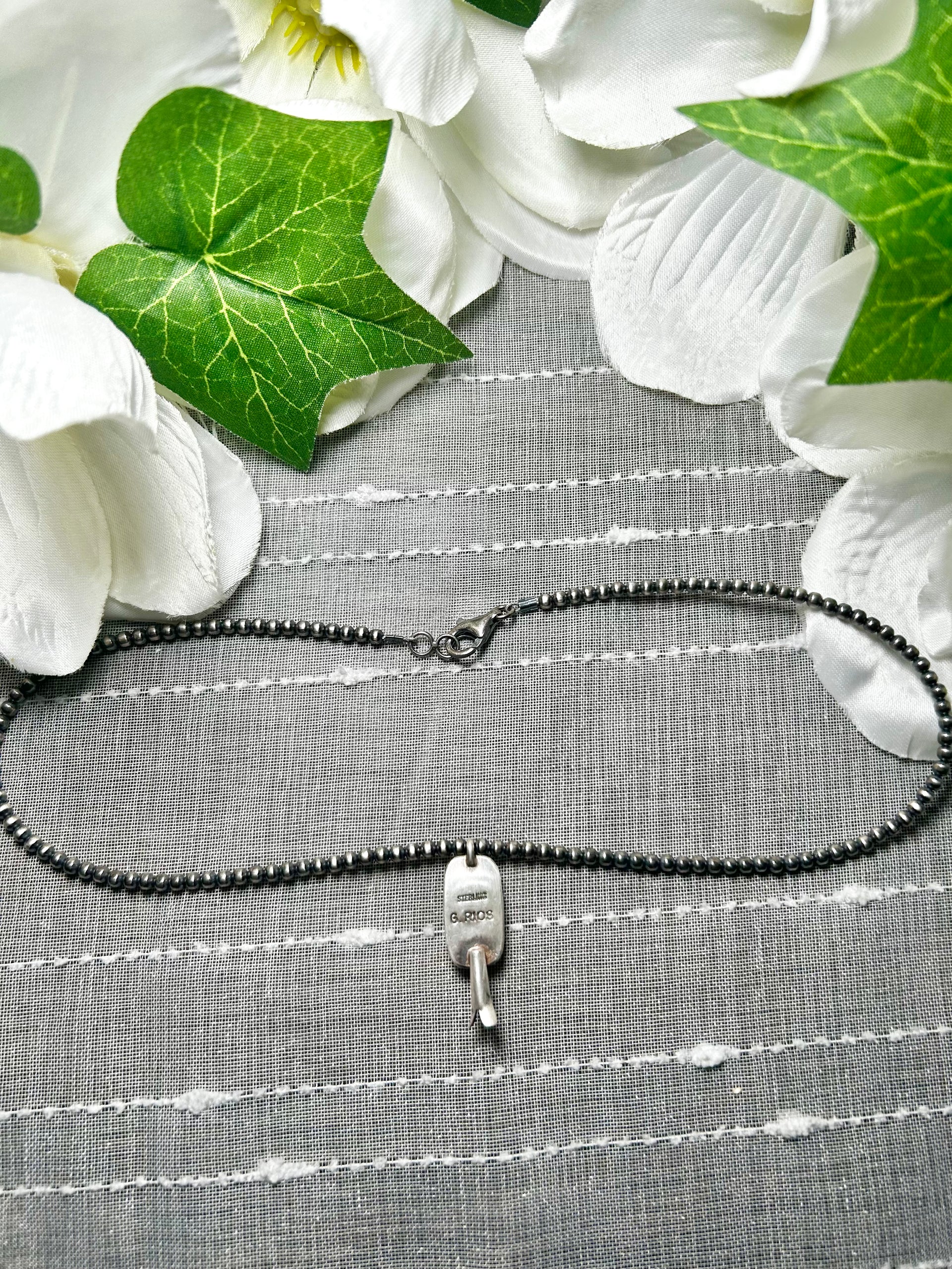 George Rios Spiny Oyster & Sterling Silver Necklace