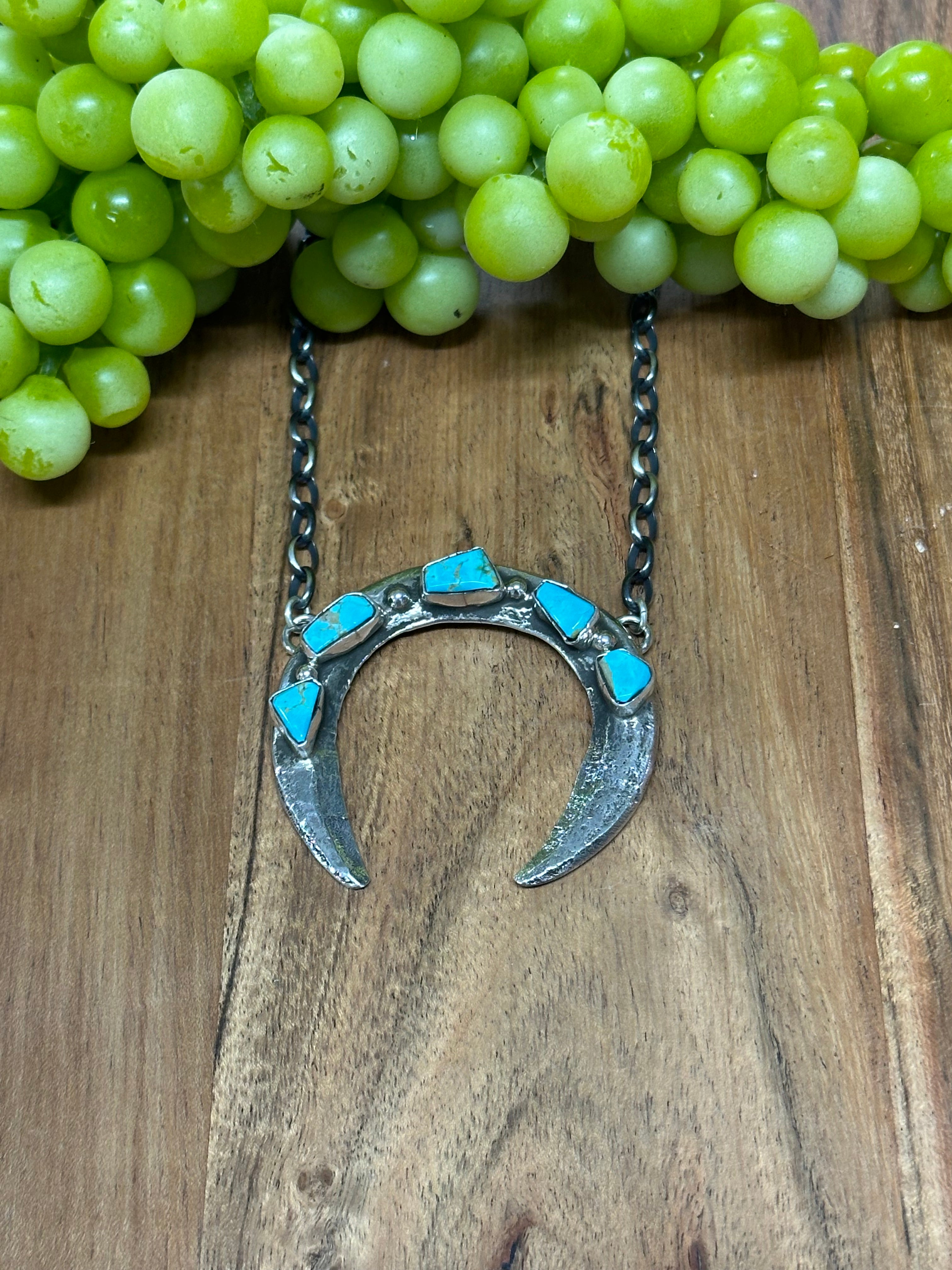 Jude Candalaria Royston Turquoise & Sterling Silver Naja Necklace