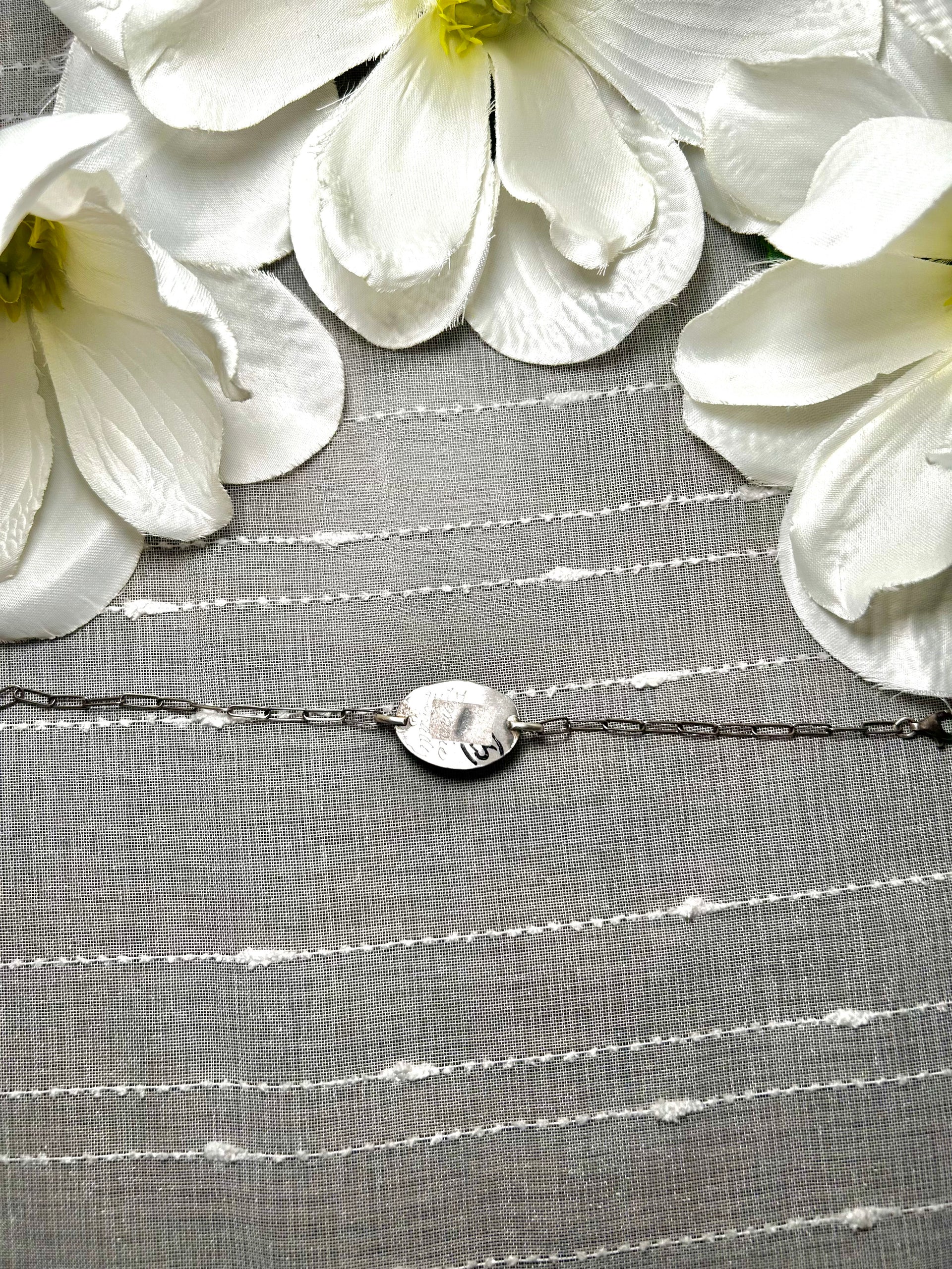 Navajo Made White Buffalo & Sterling Silver Link Bracelet