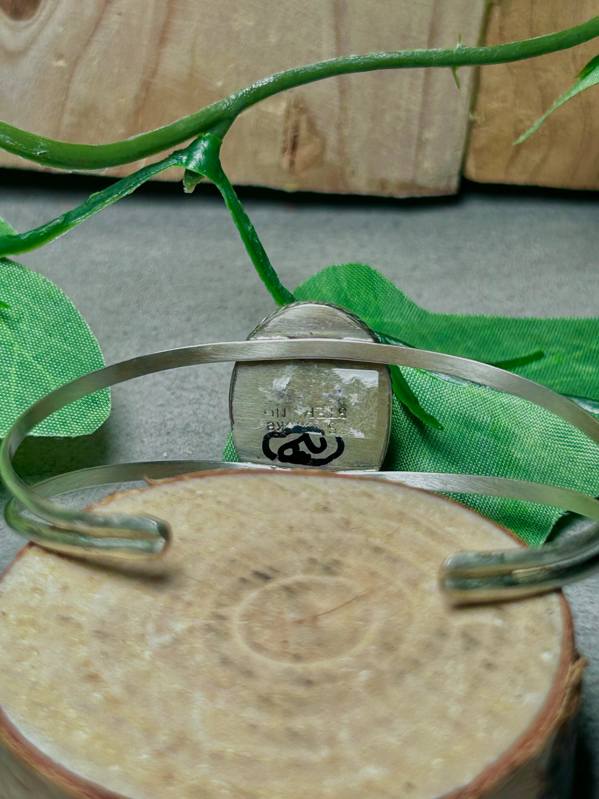 Navajo Made Royston Turquoise & Sterling Silver Cuff Bracelet