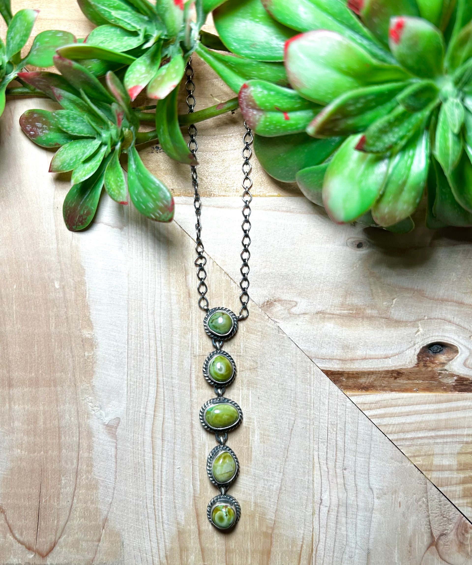 Navajo Made Iron Maiden & Sterling Silver Necklace