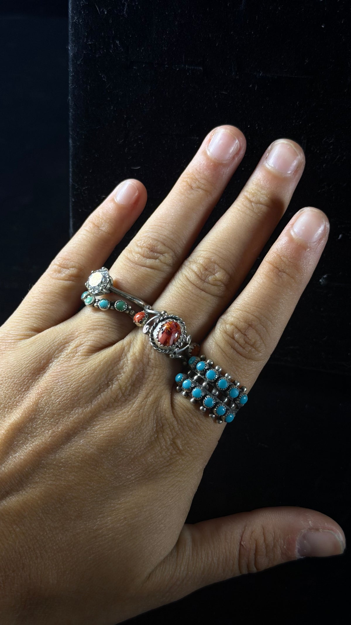 Navajo Made Spiny Oyster & Sterling Silver Ring