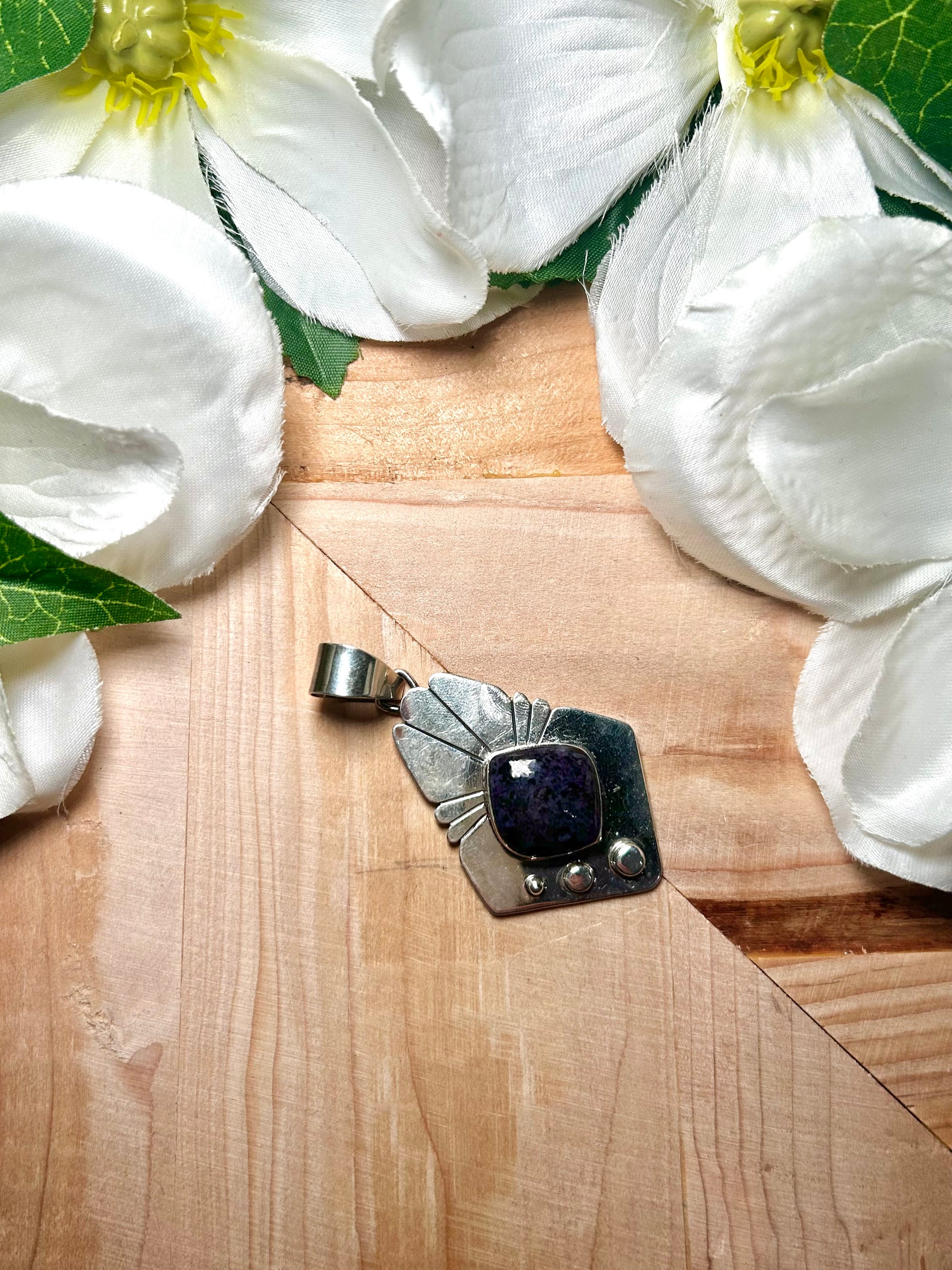 Navajo Made Sugilite & Sterling Silver Pendant