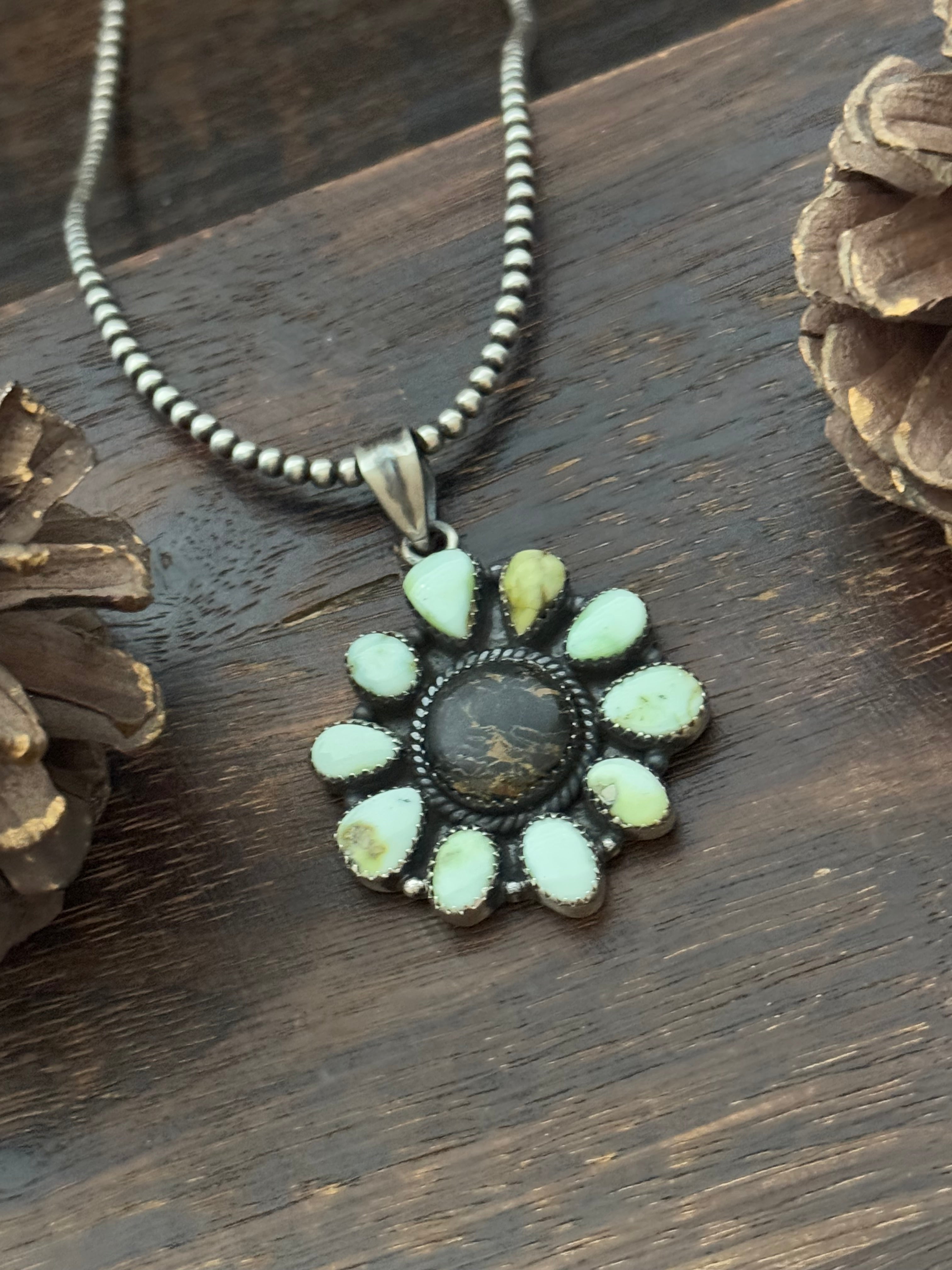 Southwest Multi Stone & Sterling Silver Pendant