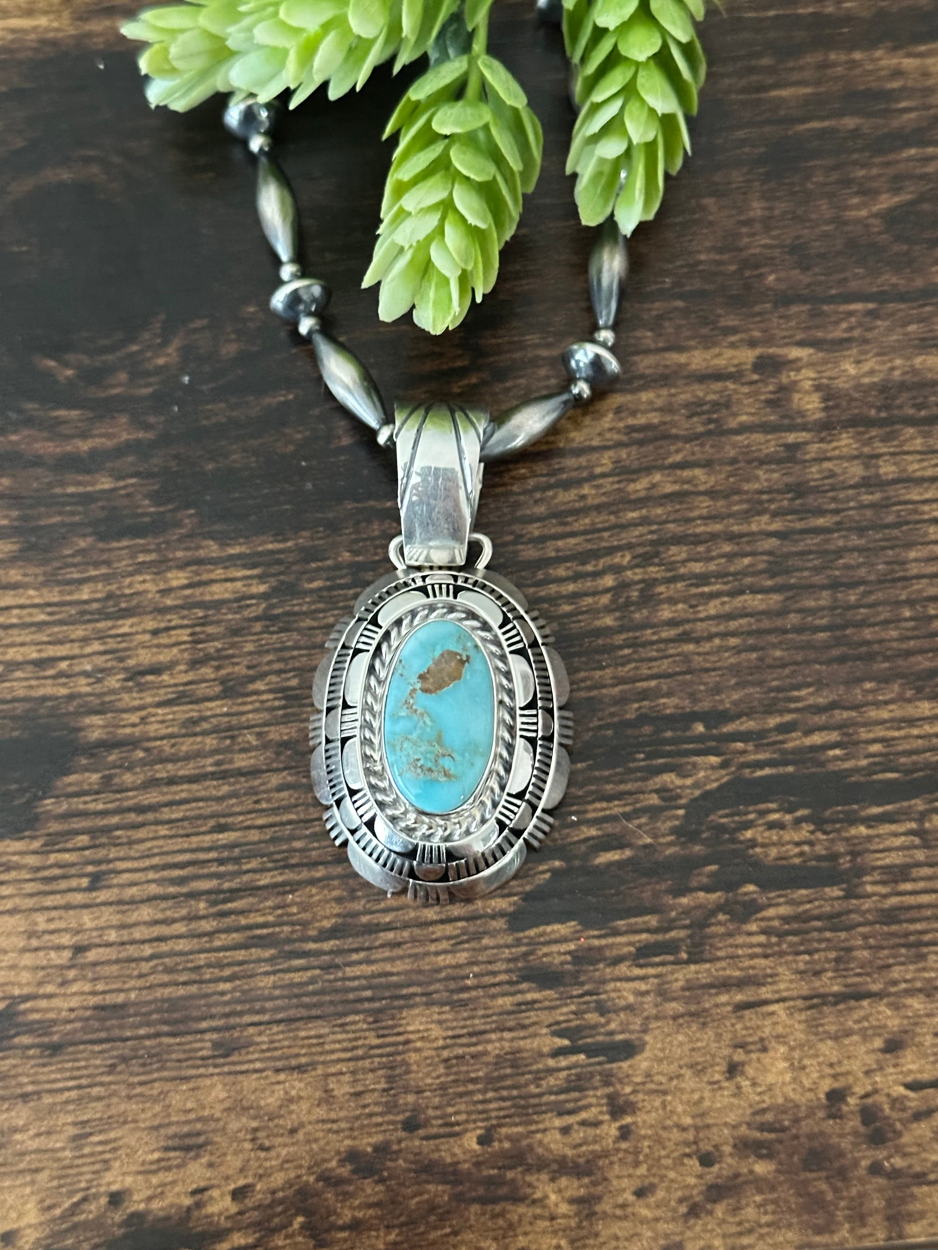 John Nelson Cry Creek Turquoise & Sterling Silver Pendant