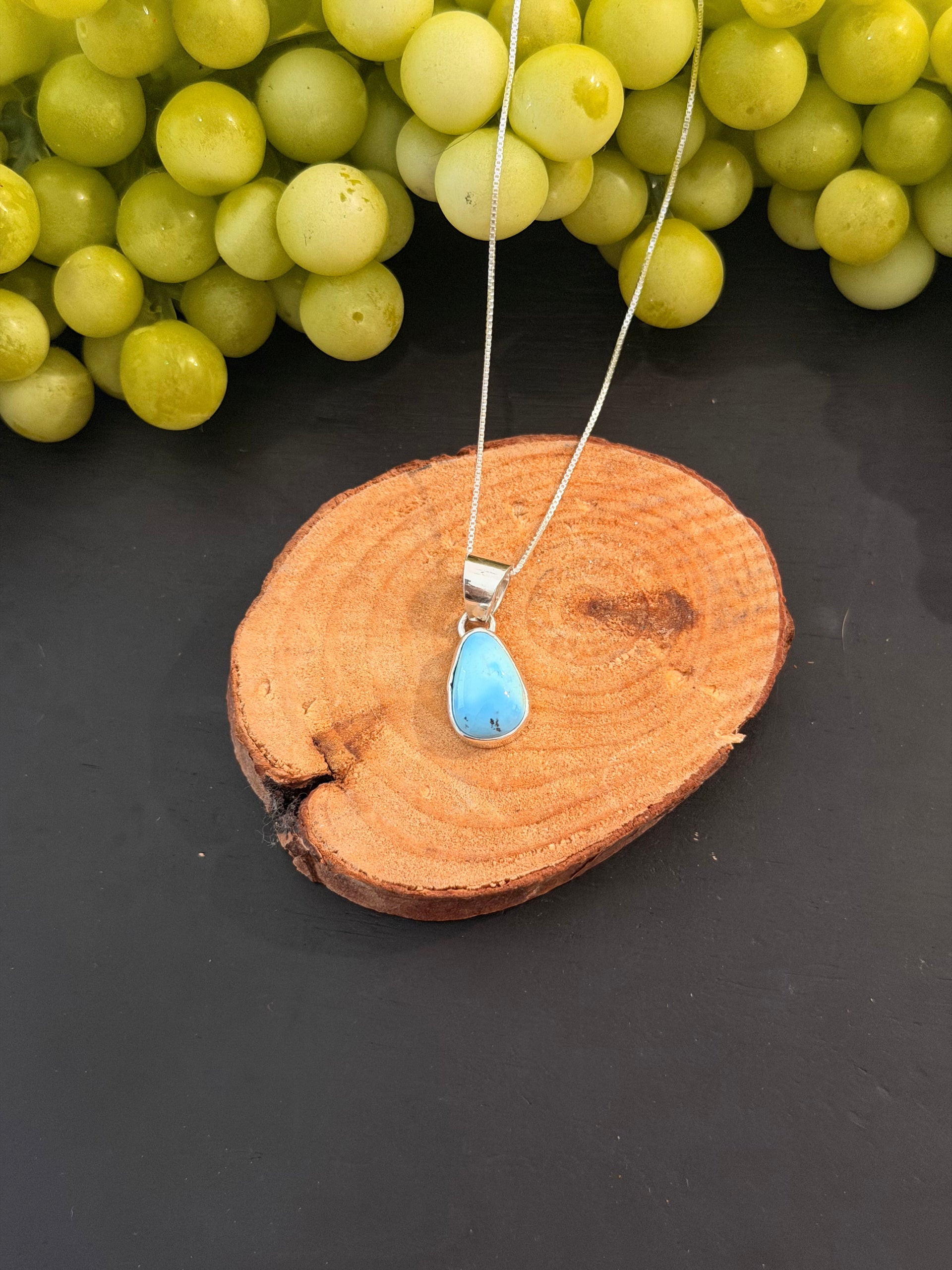 Navajo Made Golden Hills Turquoise & Sterling Silver Necklace