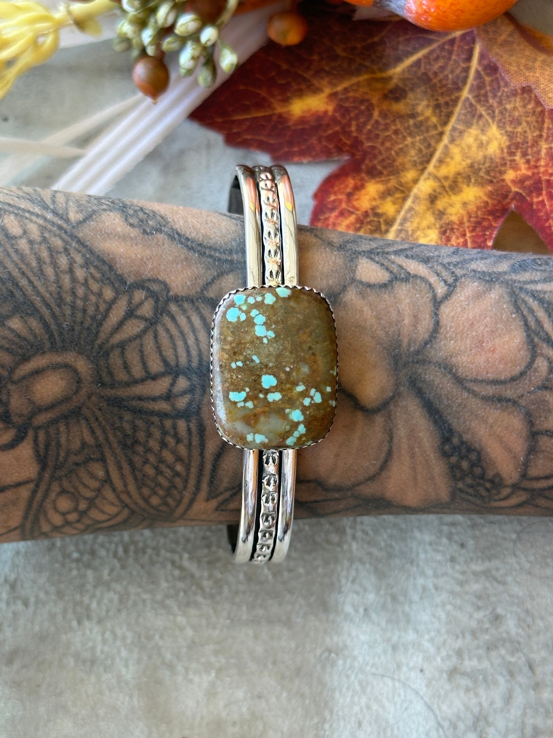 Southwest Made #8 Turquoise & Sterling Silver Cuff Bracelet