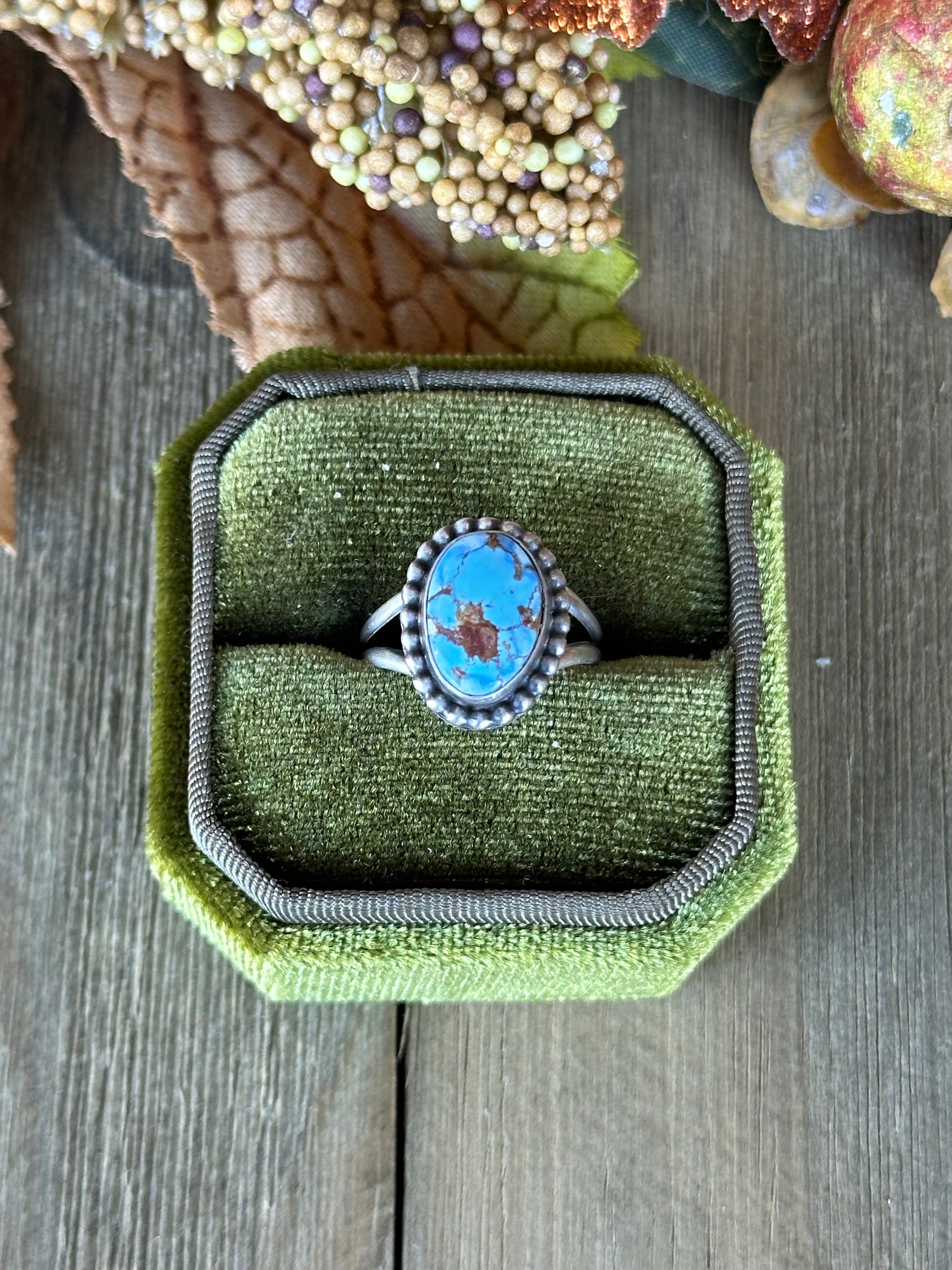 Navajo Made Golden Hills Turquoise & Sterling Silver Ring