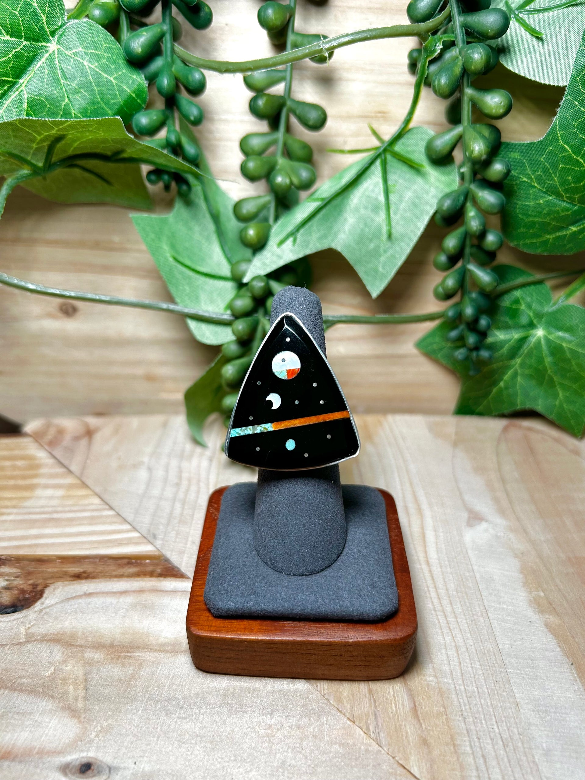 Harold Smith Multi Stone Galaxy & Sterling Silver Ring Size 6.5