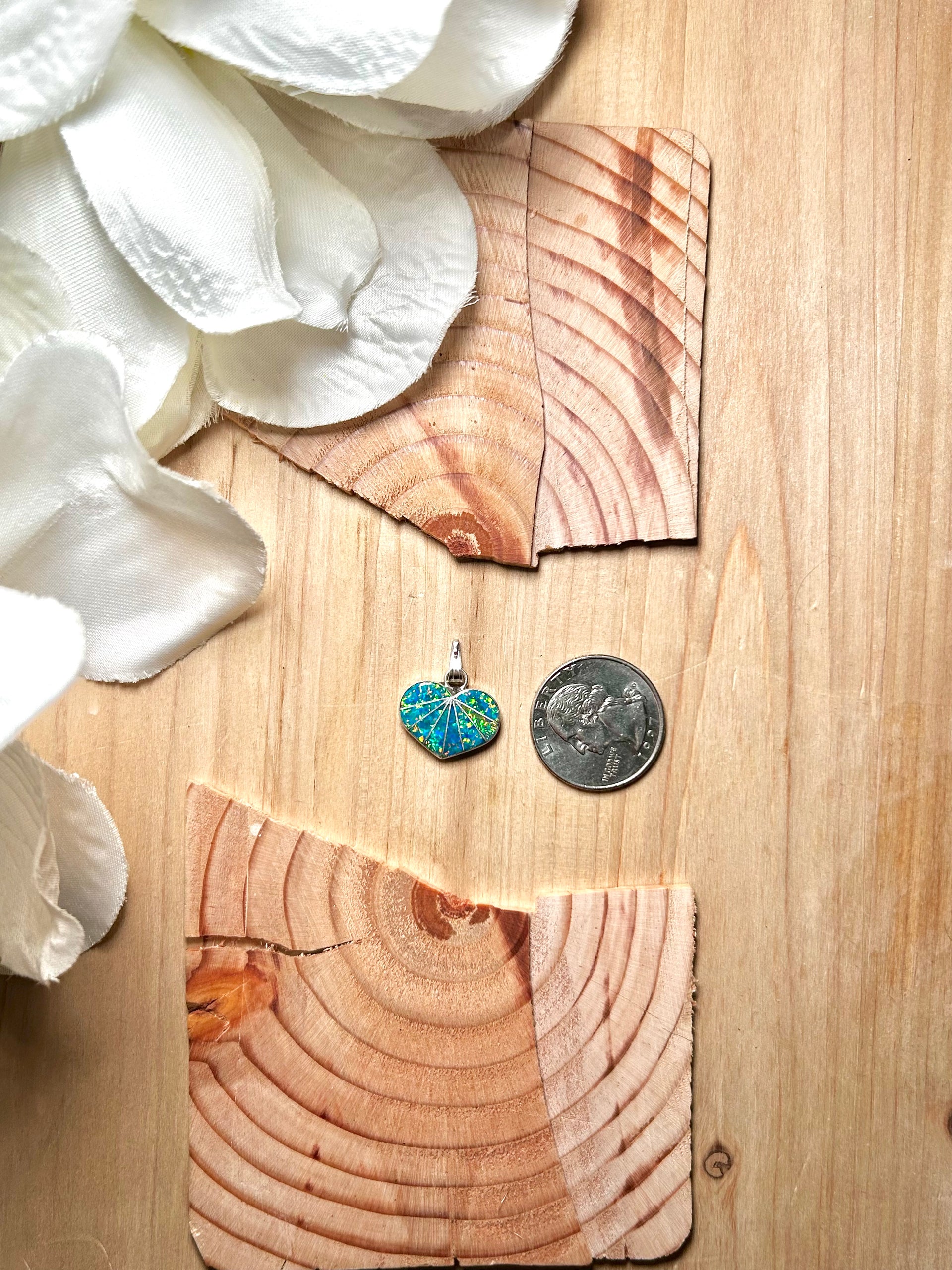 Zuni Made Opal & Sterling Silver Pendant