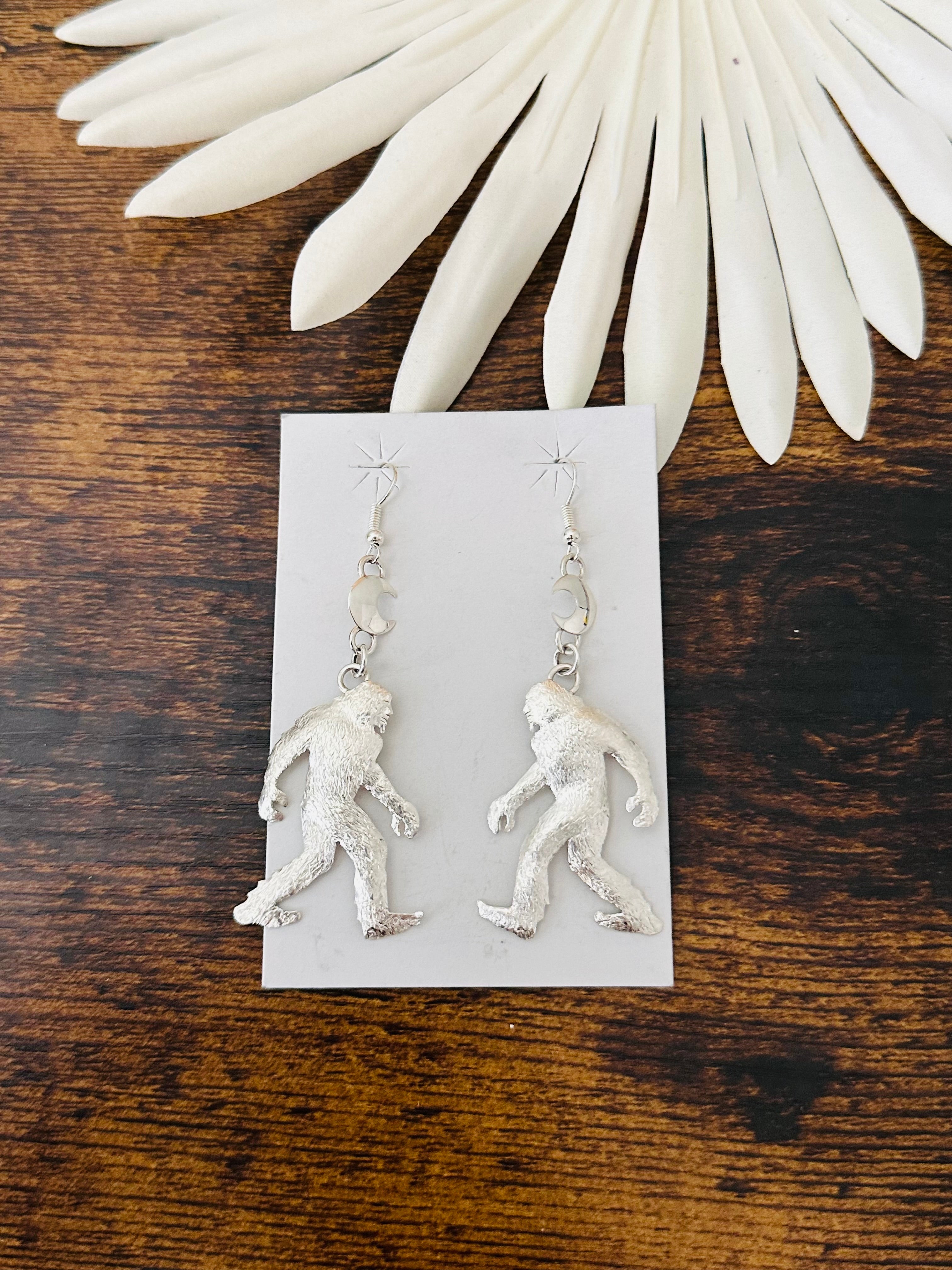 Will Arviso Sterling Silver Sasquatch Dangle Earrings