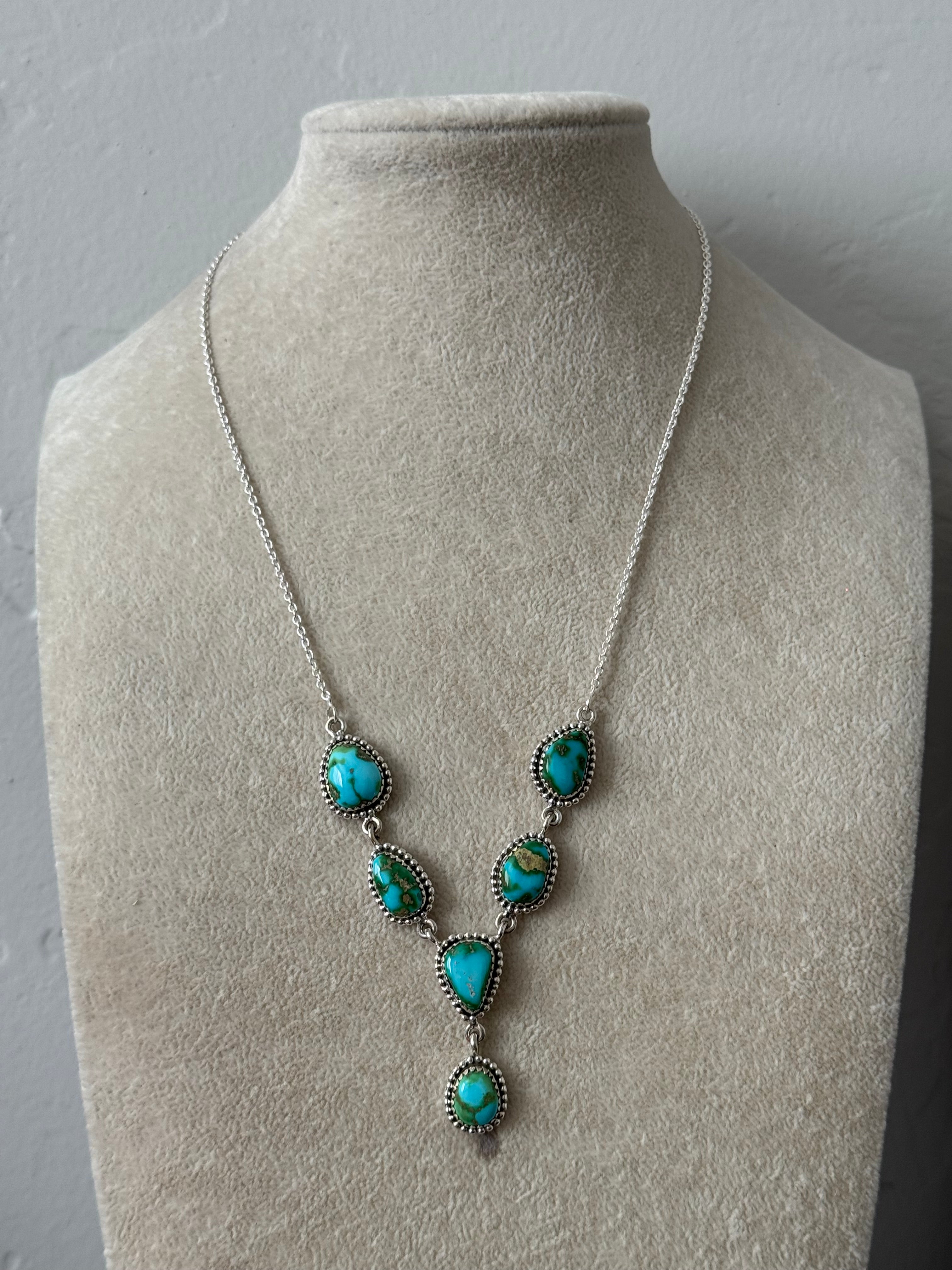 Southwest Handmade Sonoran Mountain Turquoise & Sterling Silver Necklace