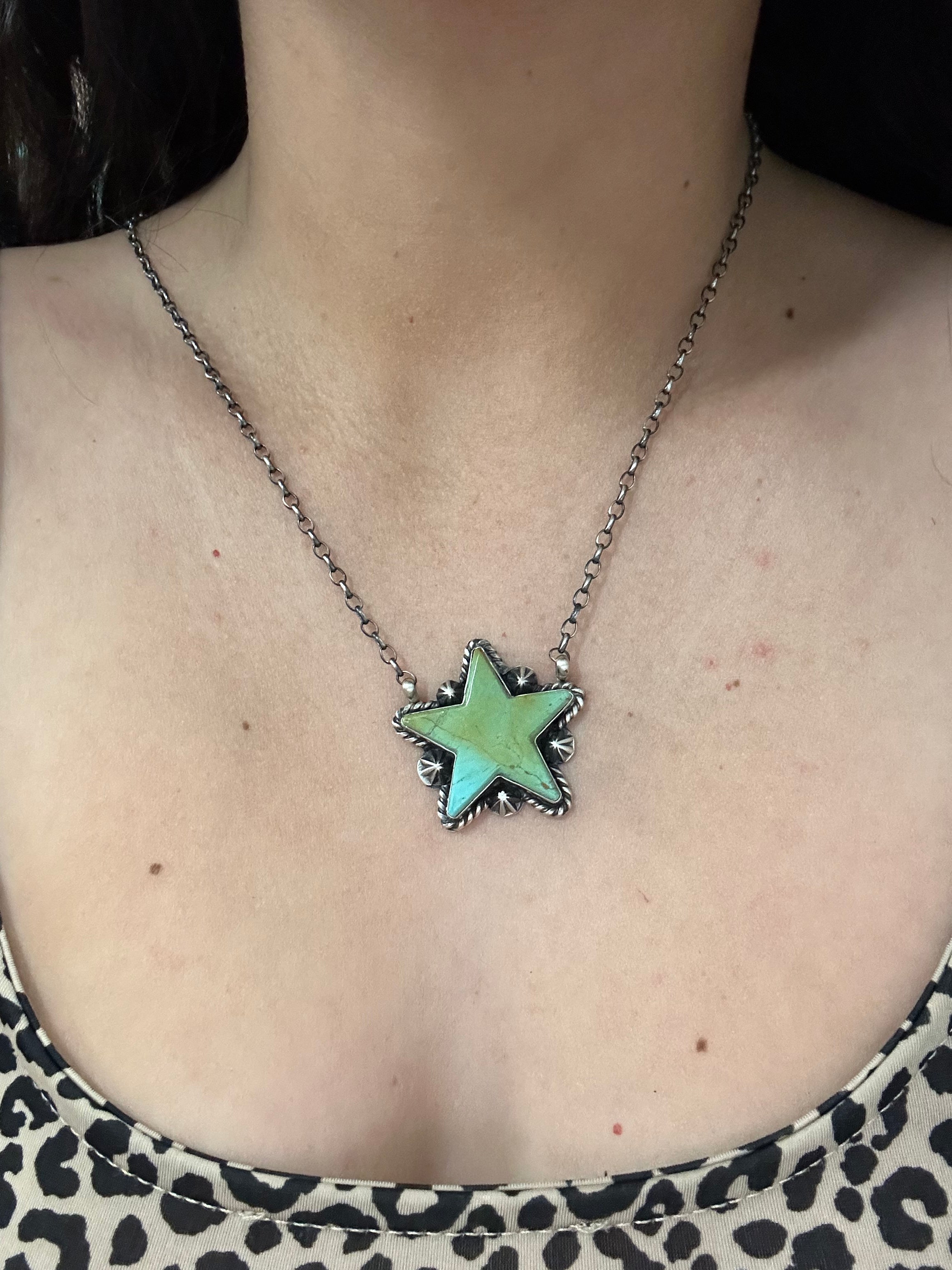 Donovan Skeets Kingman Turquoise & Sterling Silver Star Necklace