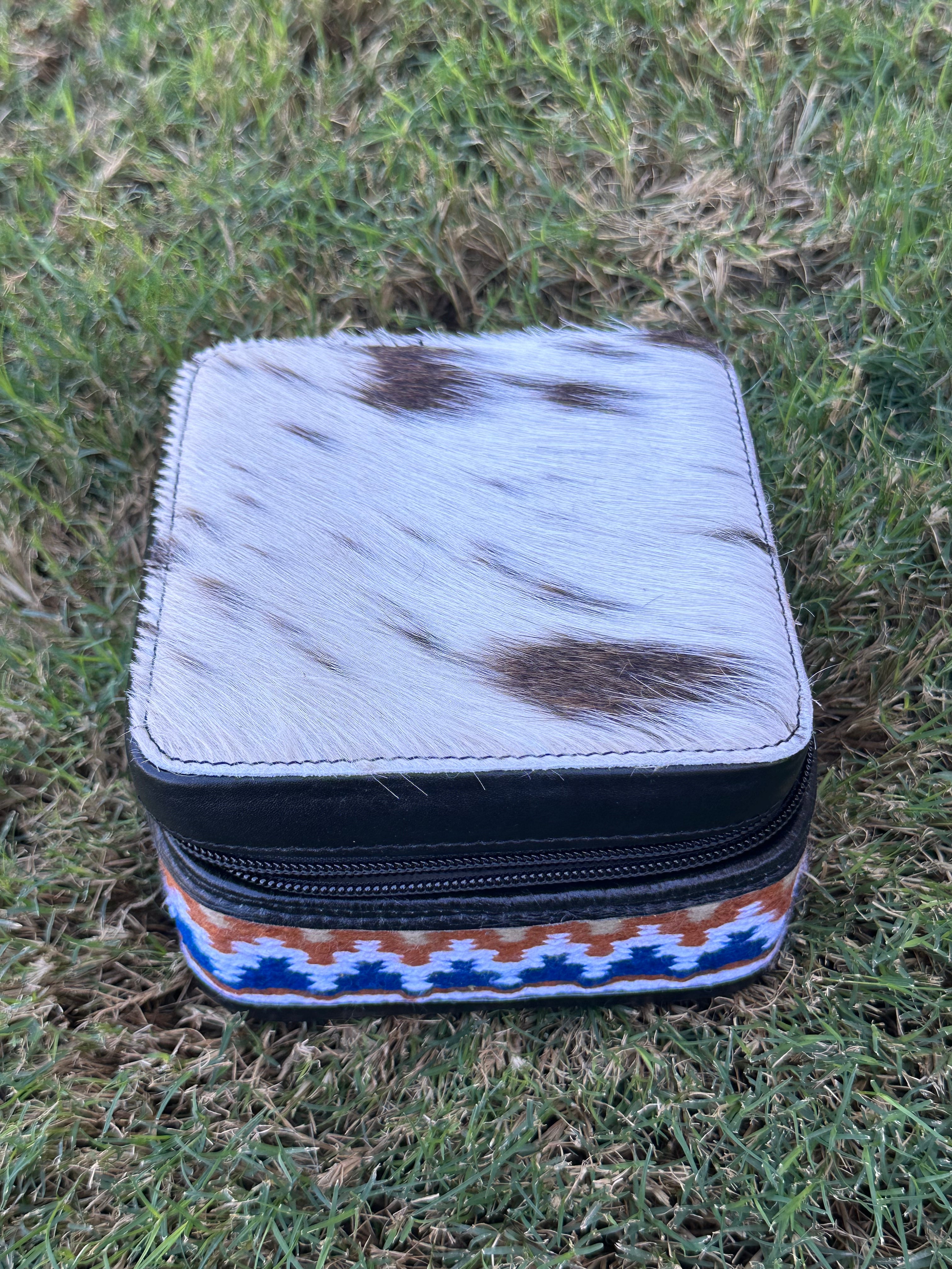 Genuine Leather Cowhide Jewelry Box