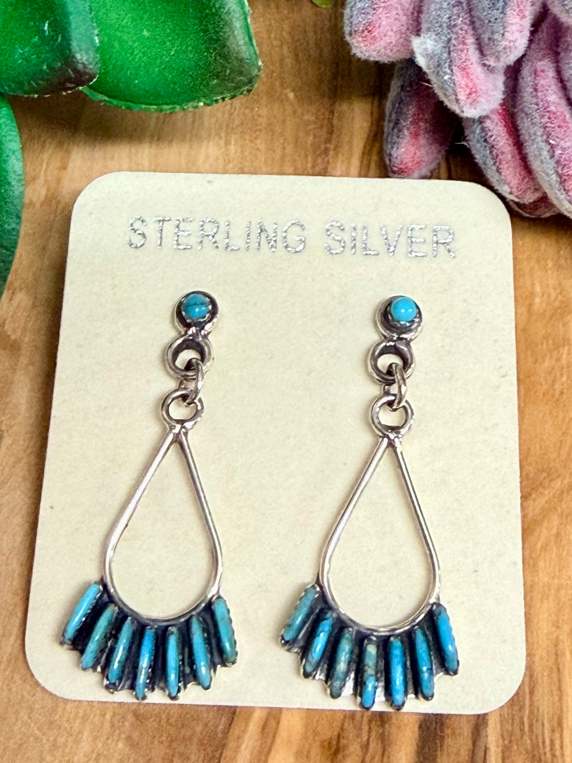 Southwest Handmade Turquoises& Sterling Silver Earrings