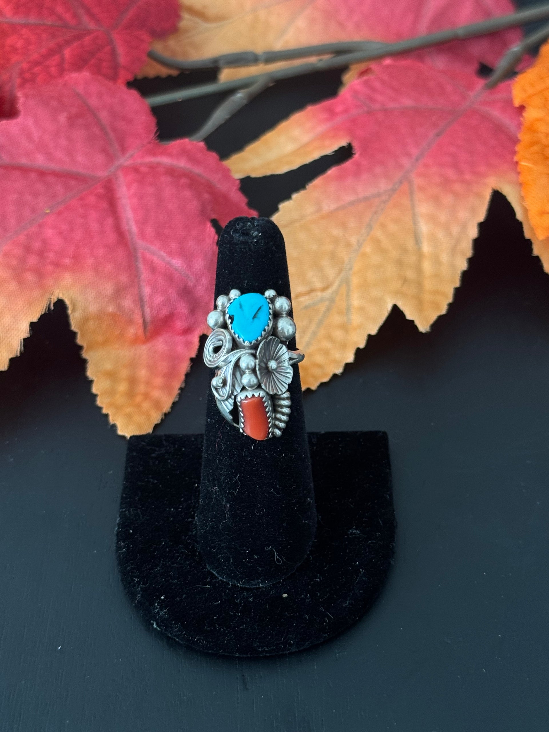 Caroline Nez Multi Stone & Sterling Silver Ring Size 5.75