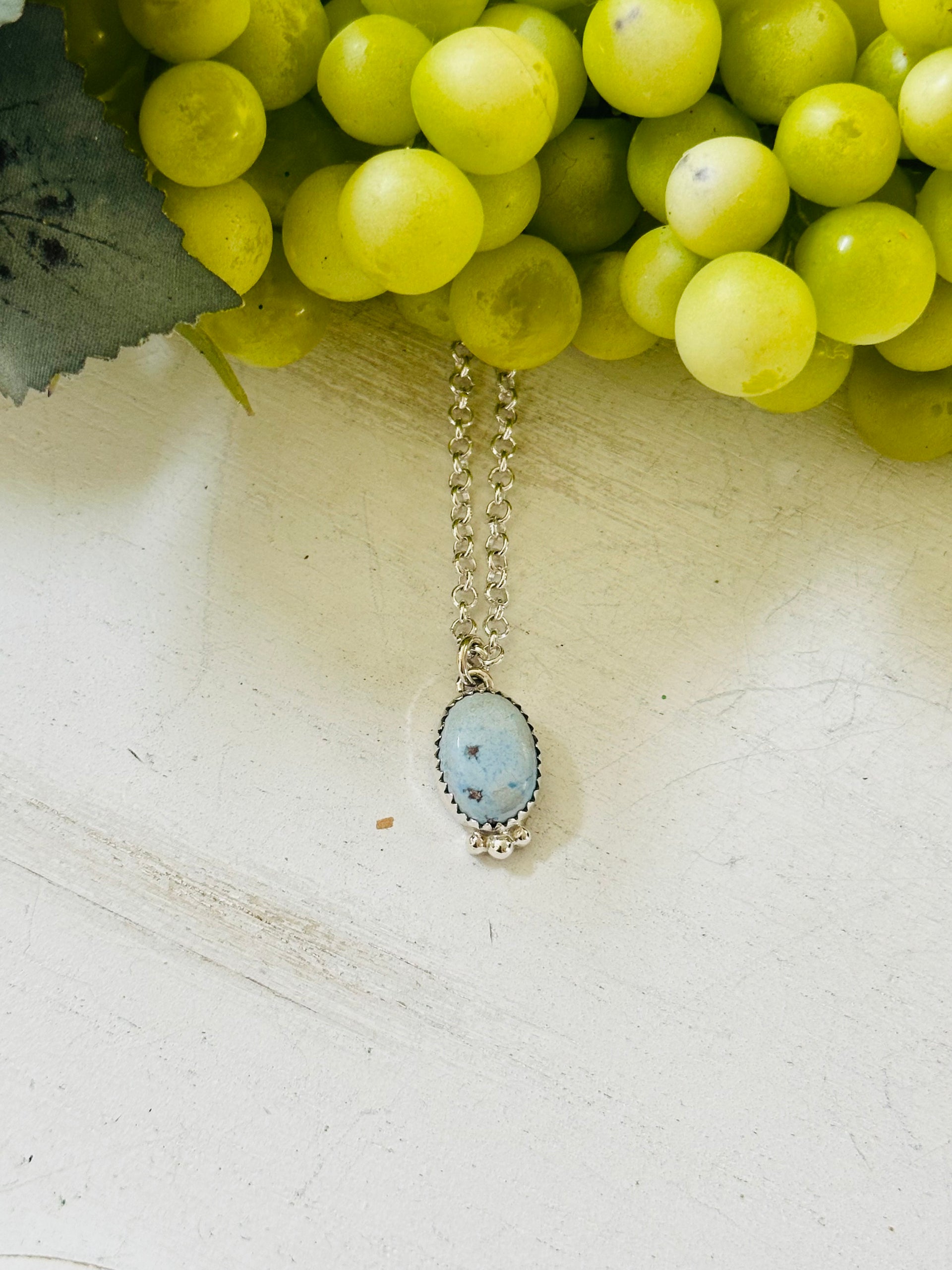 Southwest Handmade Golden Hills Turquoise & Sterling Silver Necklace